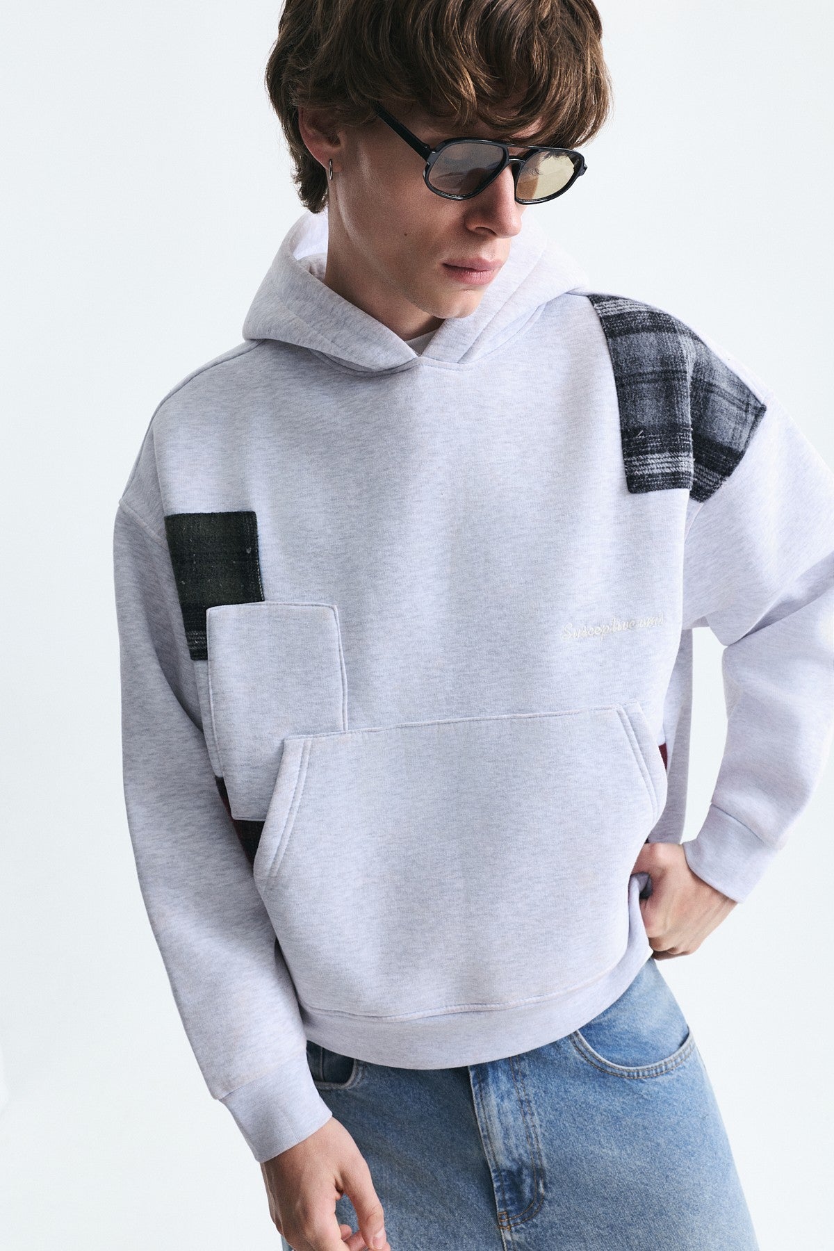 Boxy Fit Yama Detaylı Sweatshirt
