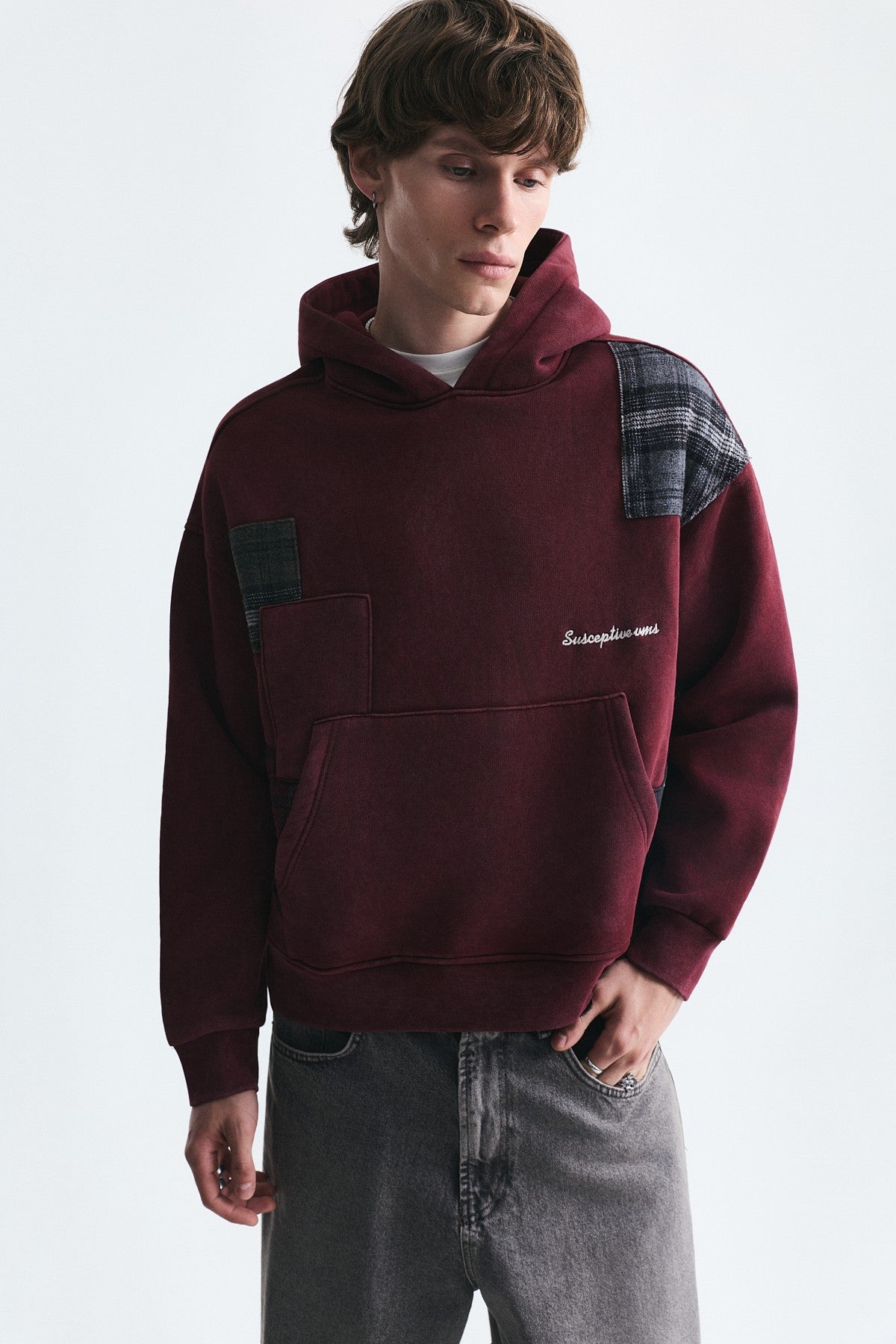Boxy Fit Yama Detaylı Sweatshirt