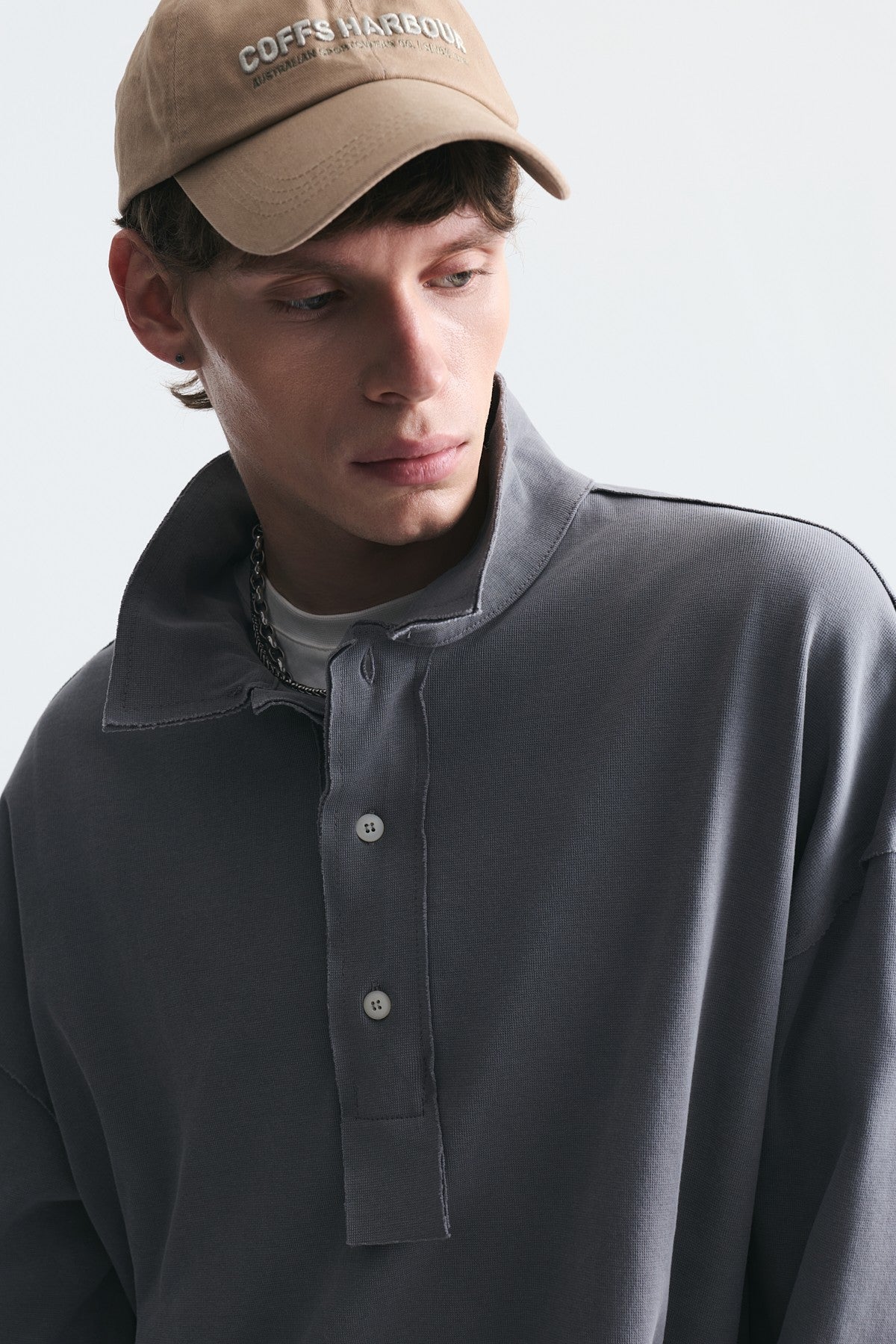 Relax Fit Polo Yaka Sweatshirt