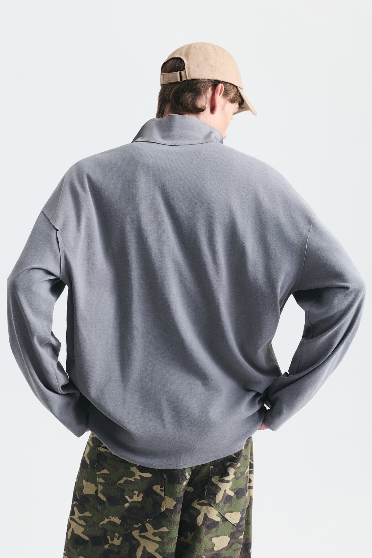 Relax Fit Polo Yaka Sweatshirt