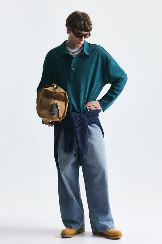 Relax Fit Polo Yaka Sweatshirt
