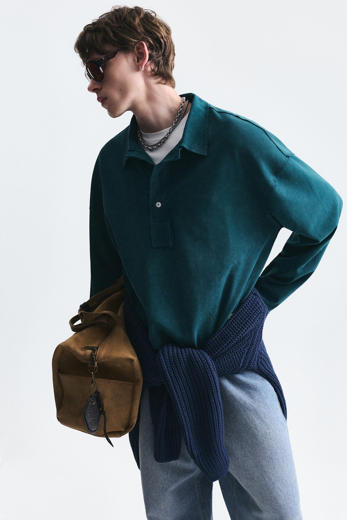 Relax Fit Polo Yaka Sweatshirt