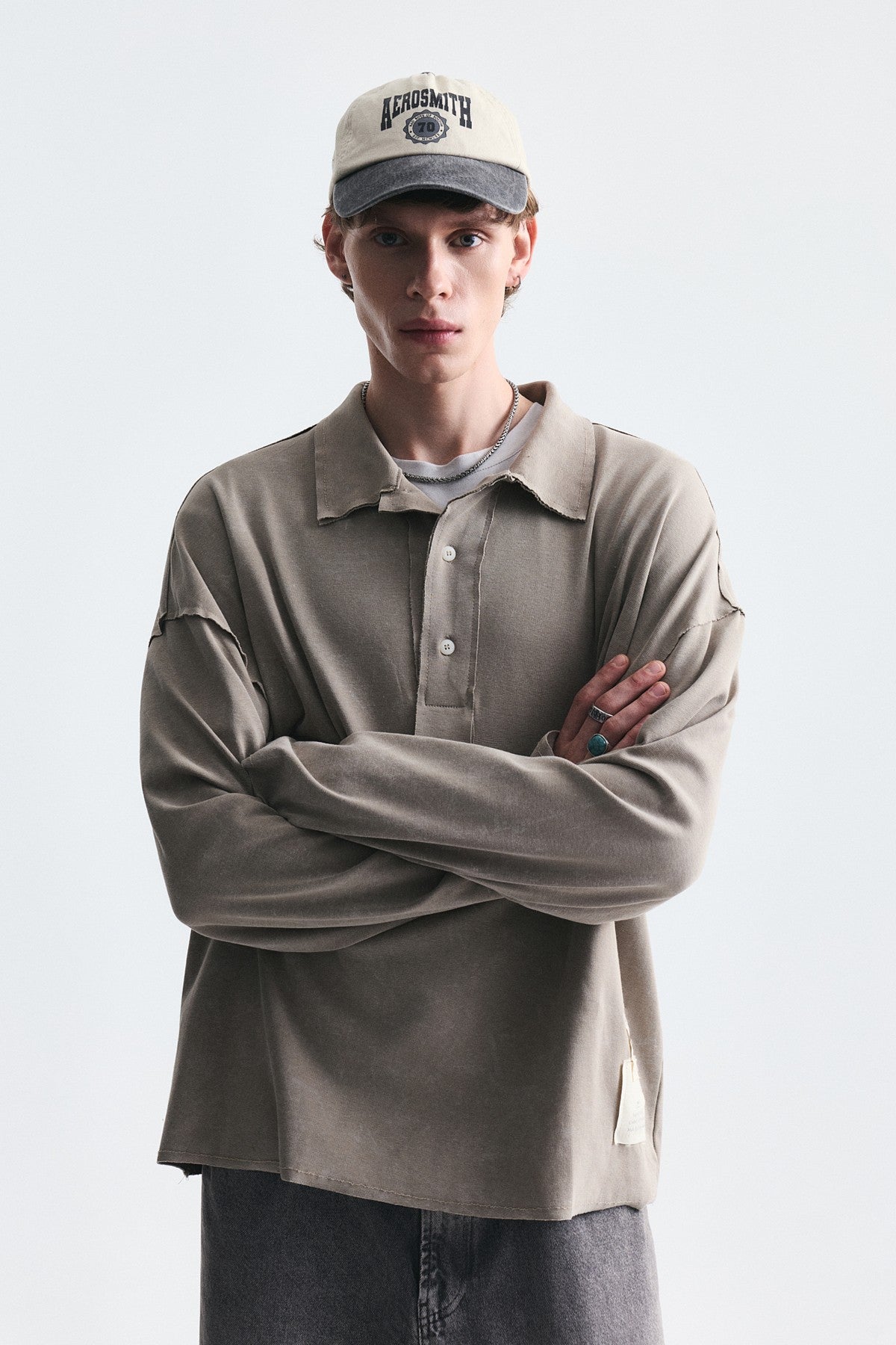 Relax Fit Polo Yaka Sweatshirt