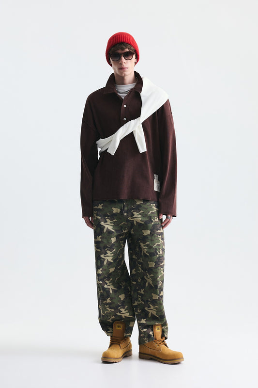 Relax Fit Polo Yaka Sweatshirt