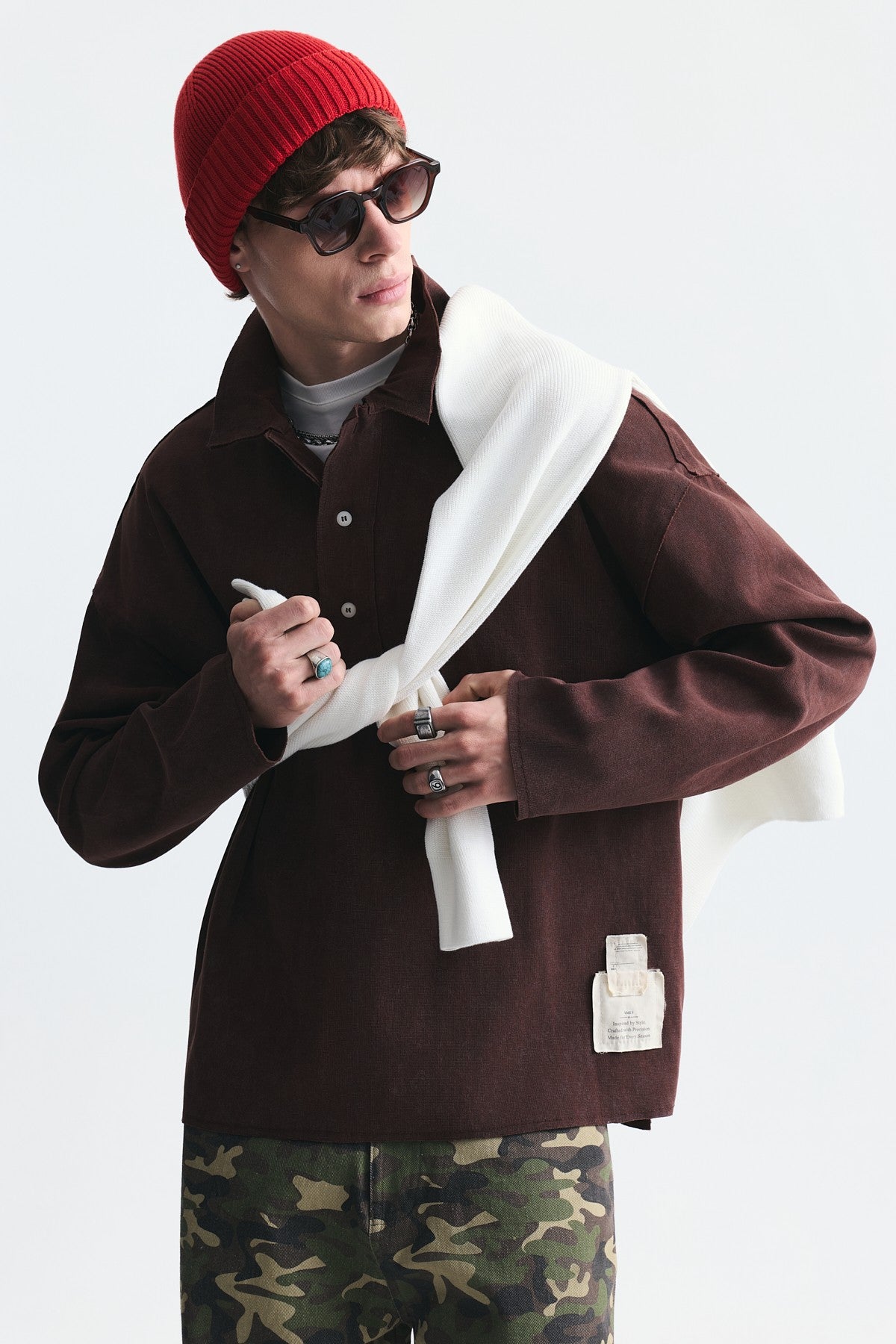 Relax Fit Polo Yaka Sweatshirt
