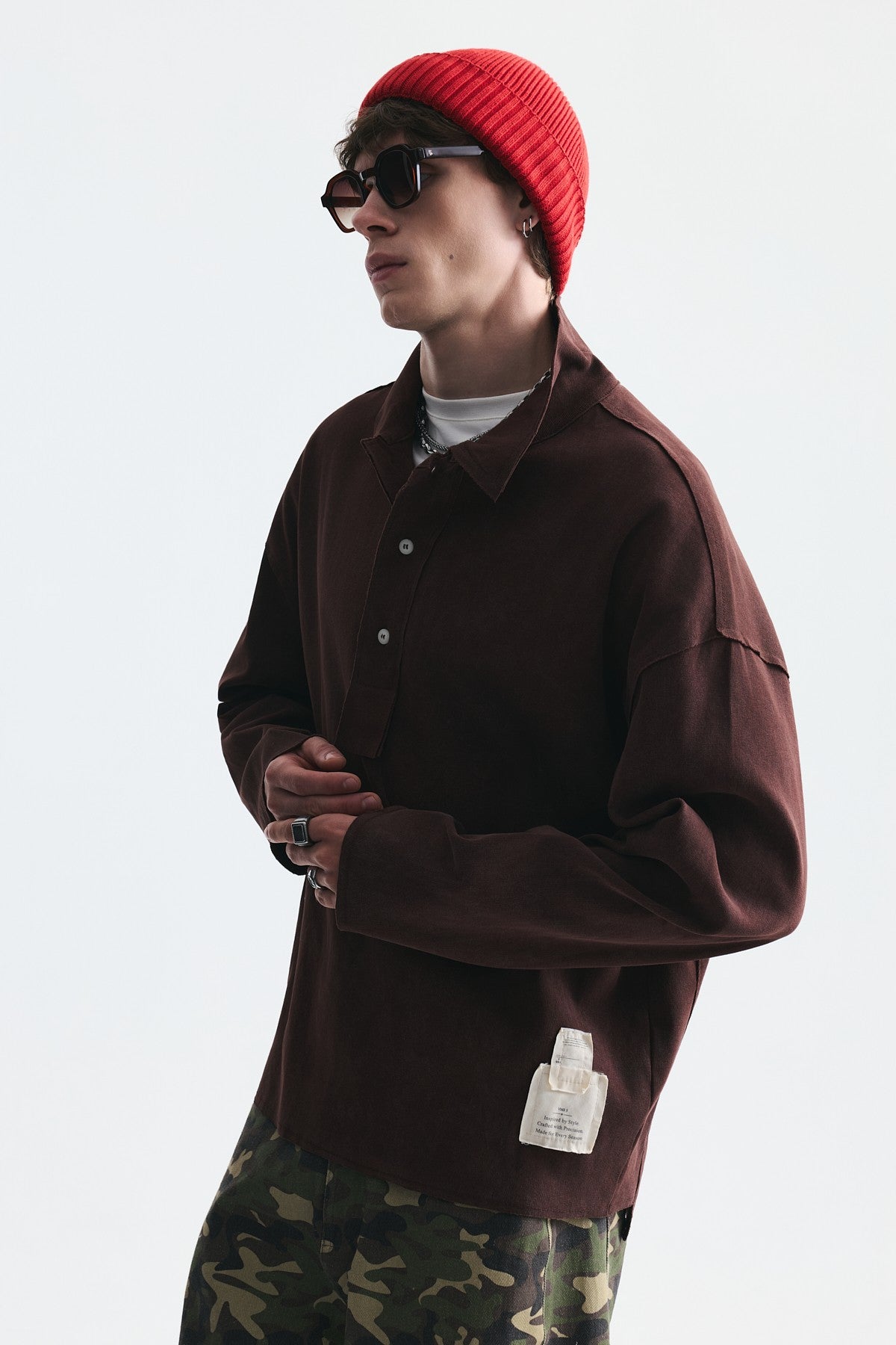 Relax Fit Polo Yaka Sweatshirt