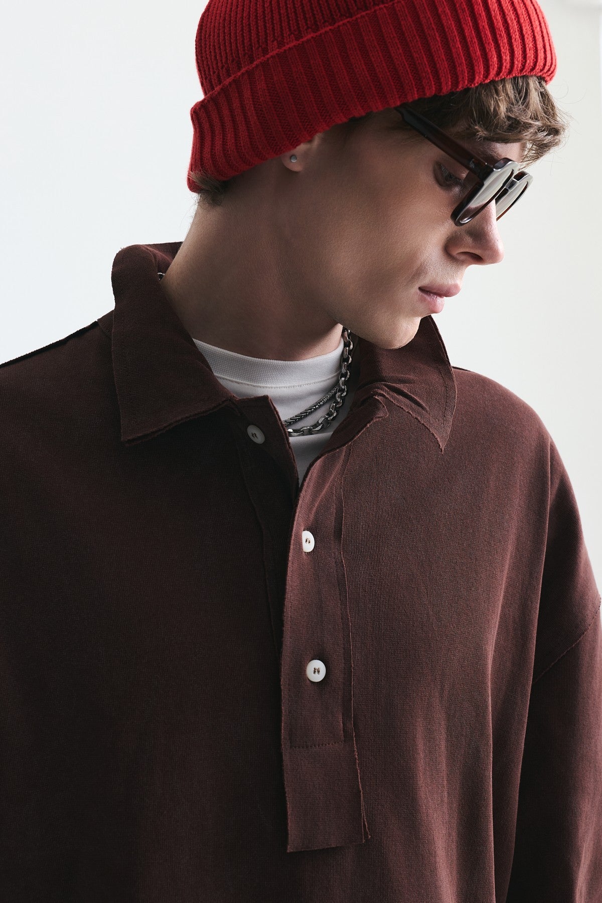 Relax Fit Polo Yaka Sweatshirt