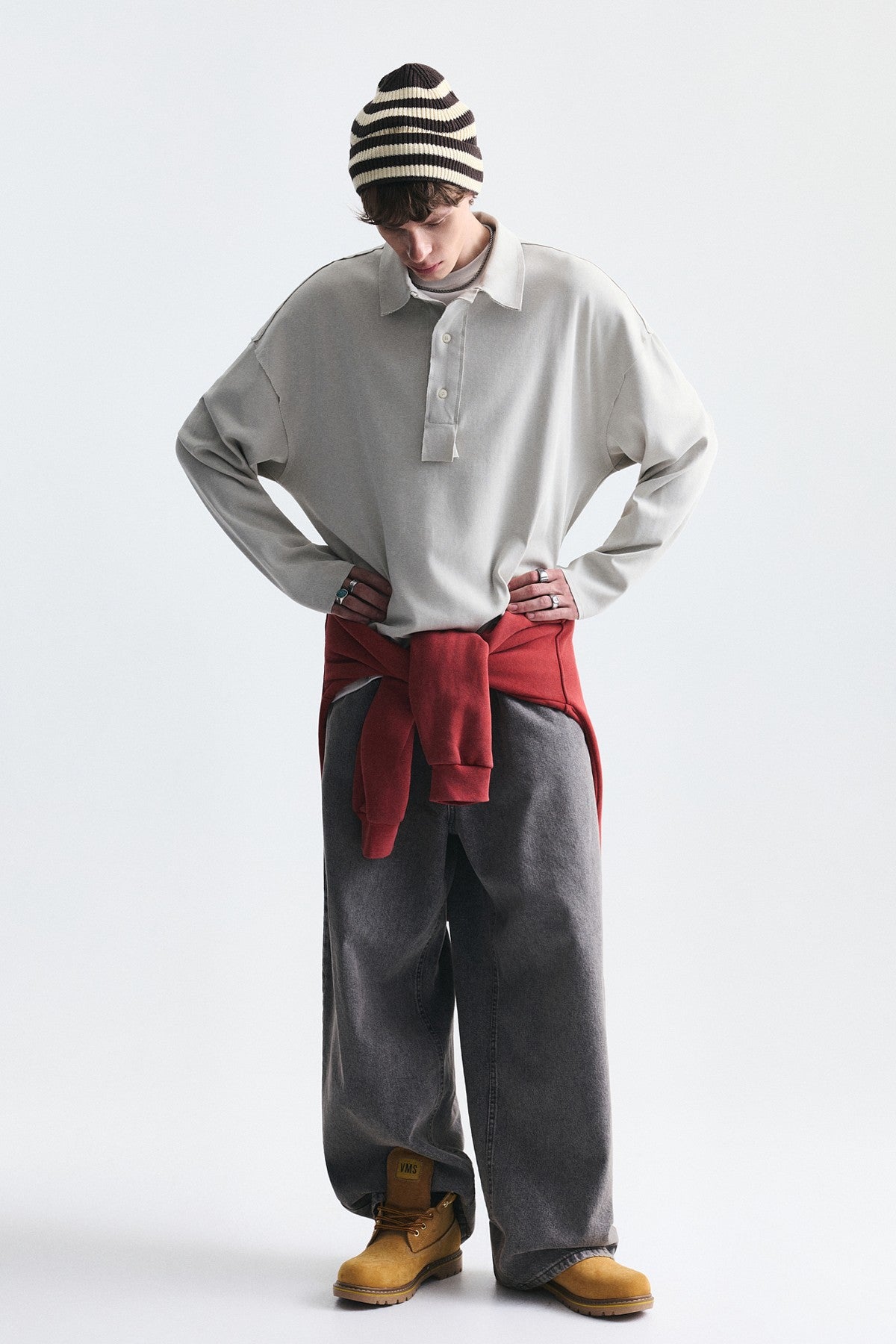 Relax Fit Polo Yaka Sweatshirt