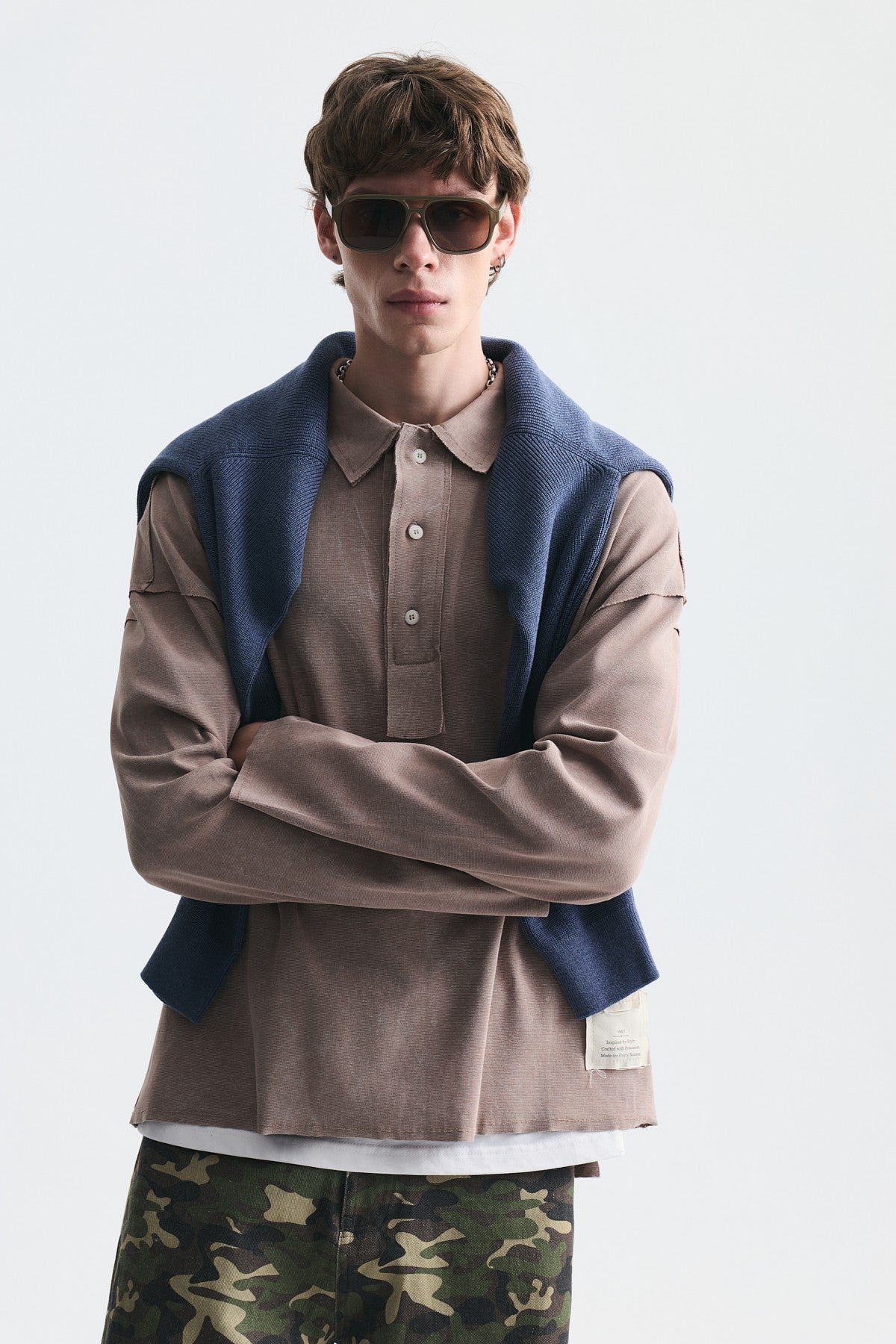 Relax Fit Polo Yaka Sweatshirt