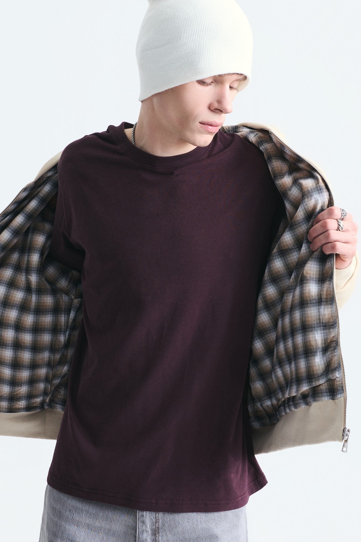 Boxy Fit Fermuarlı Kapüşonlu Sweatshirt
