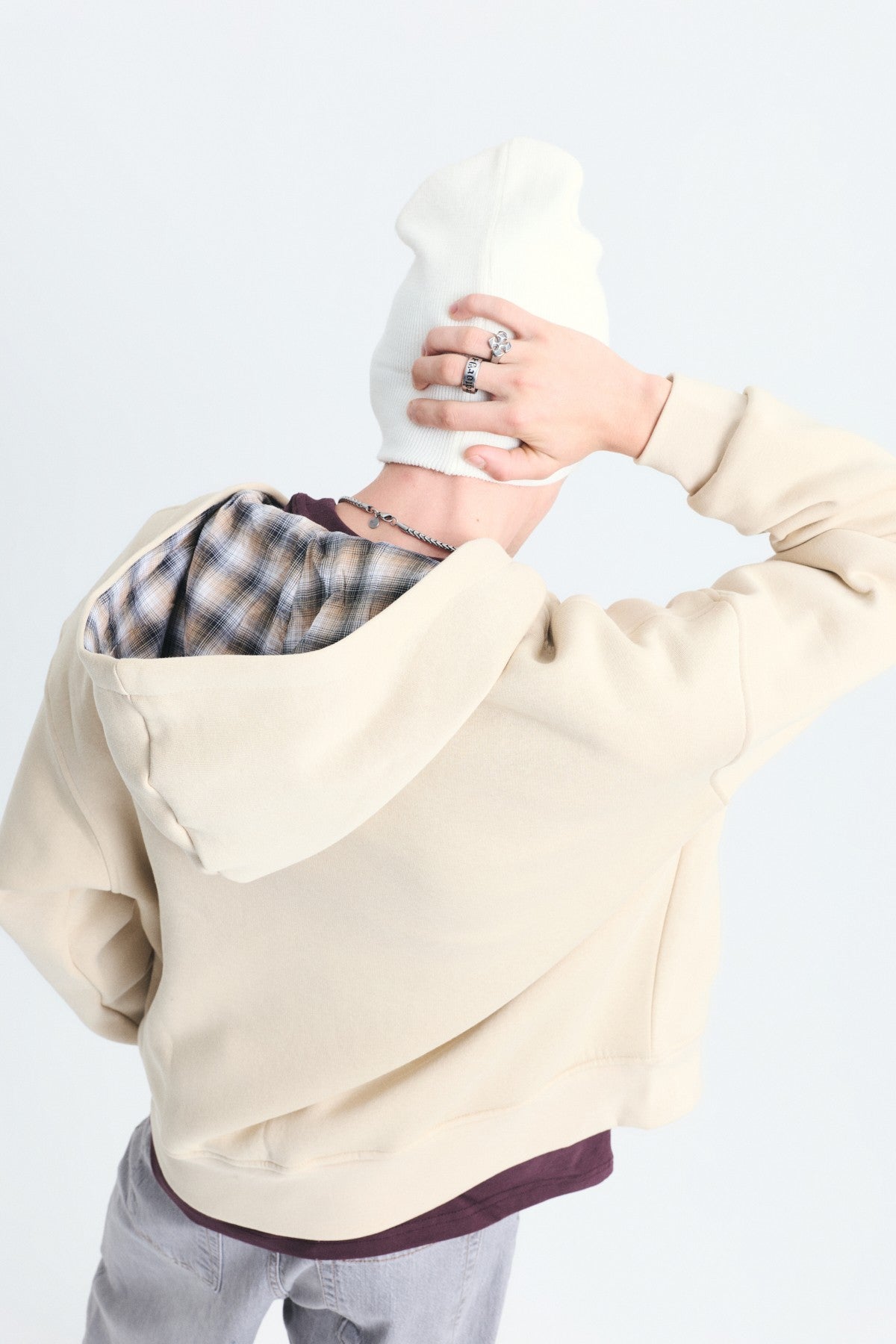 Boxy Fit Fermuarlı Kapüşonlu Sweatshirt