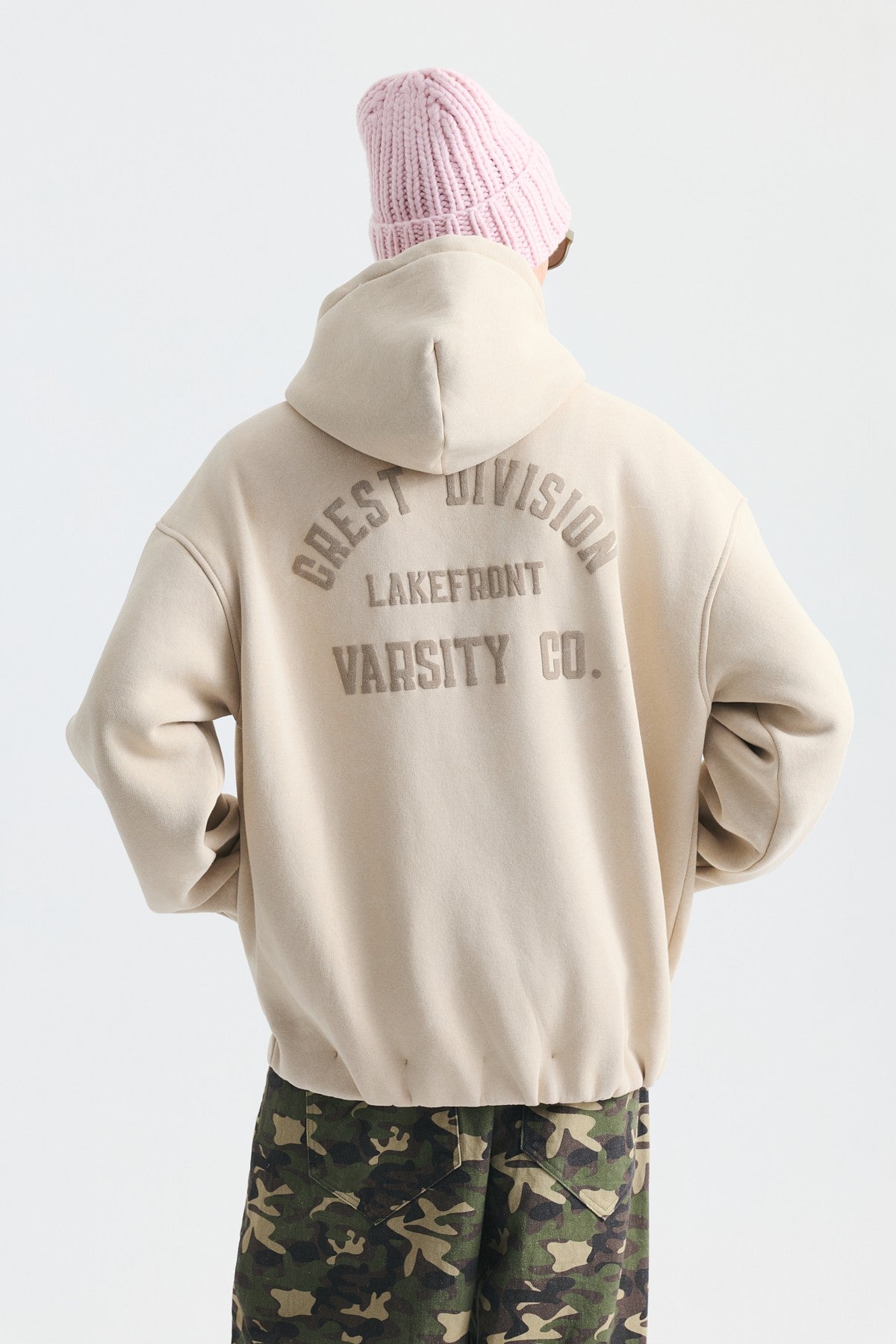 Oversize Baskılı Kapüşonlu Sweatshirt