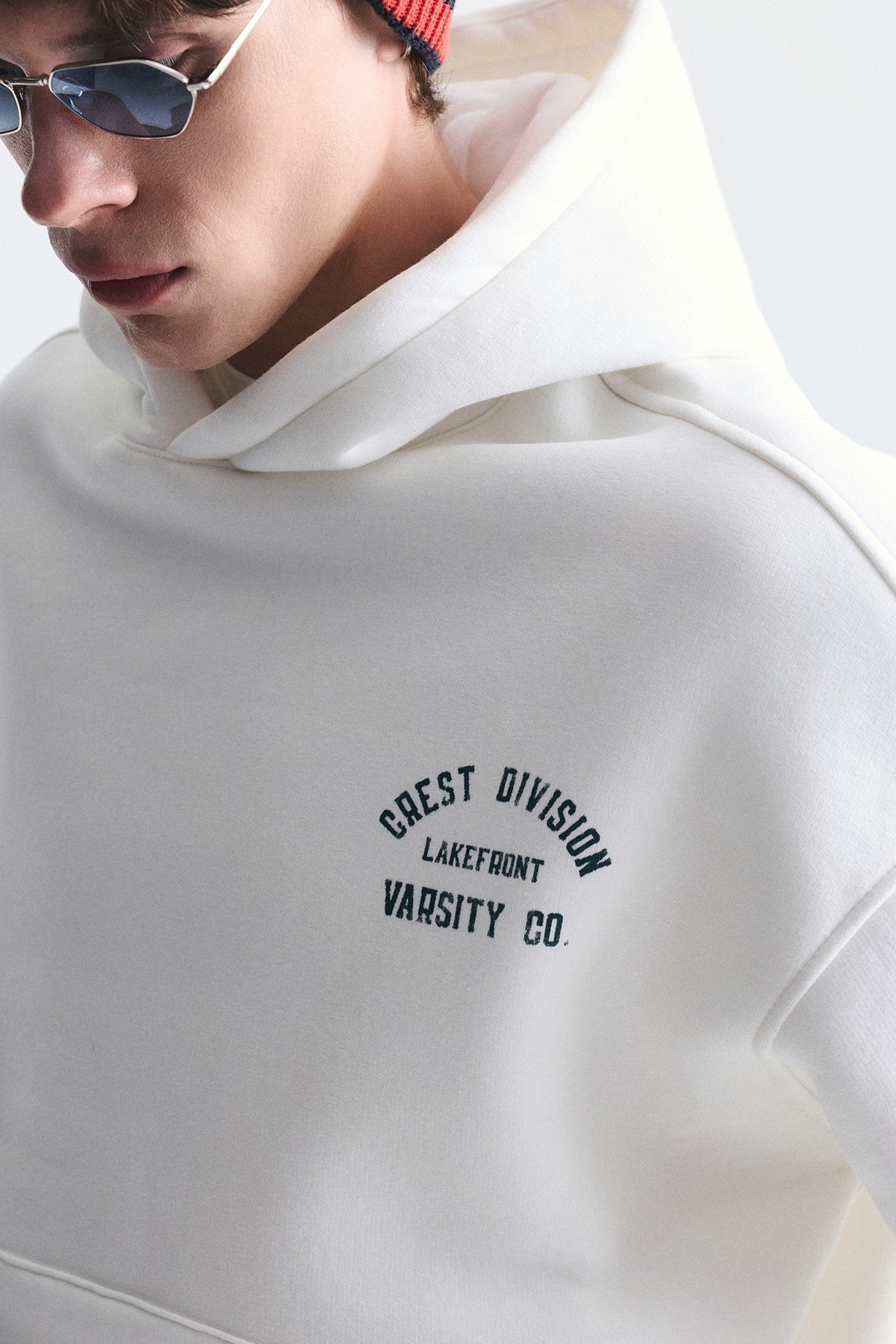 Oversize Baskılı Kapüşonlu Sweatshirt