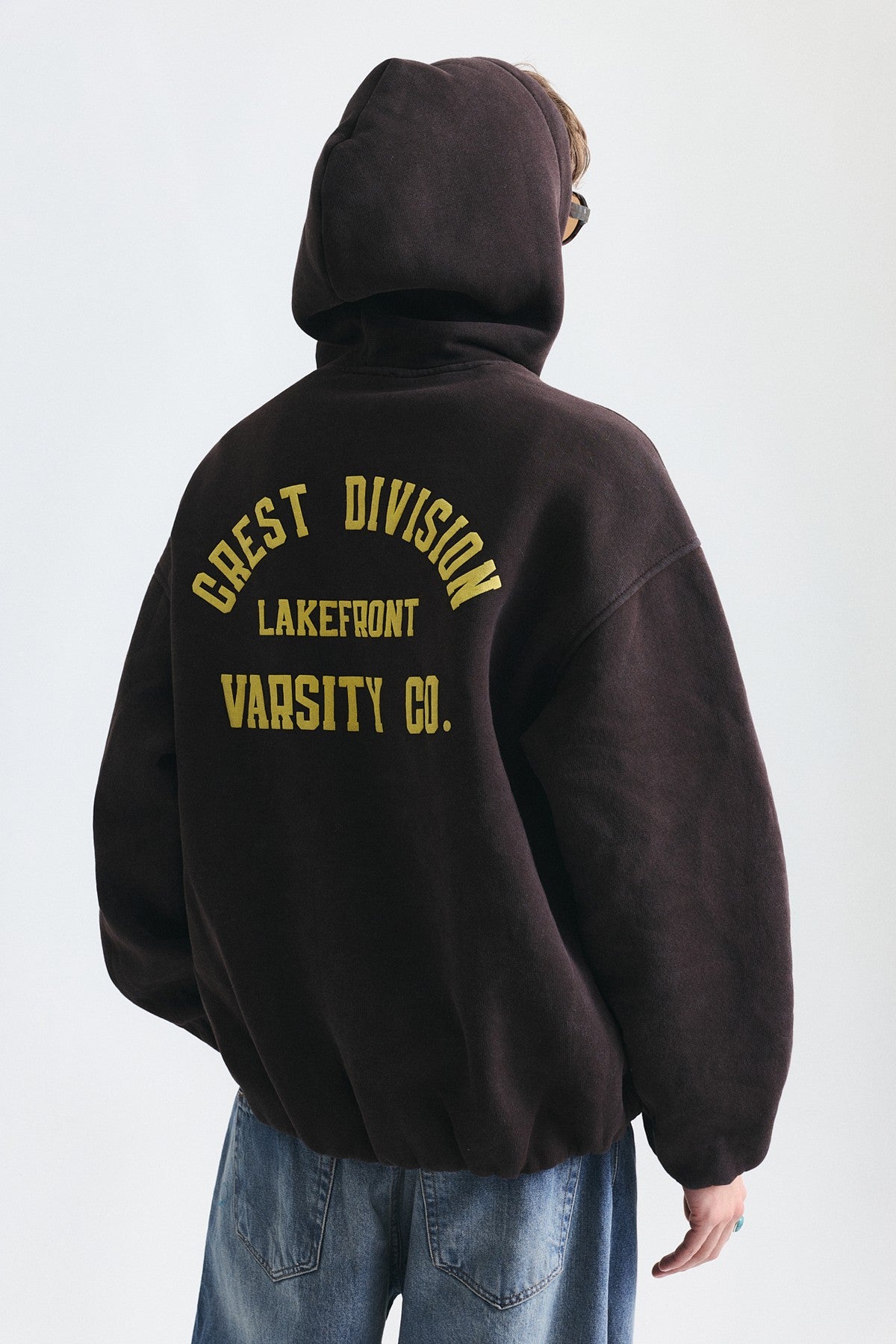 Oversize Baskılı Kapüşonlu Sweatshirt