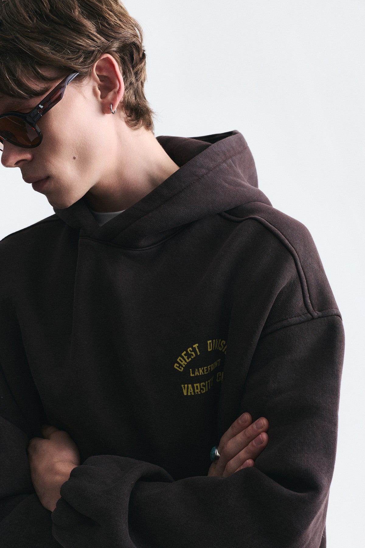 Oversize Baskılı Kapüşonlu Sweatshirt