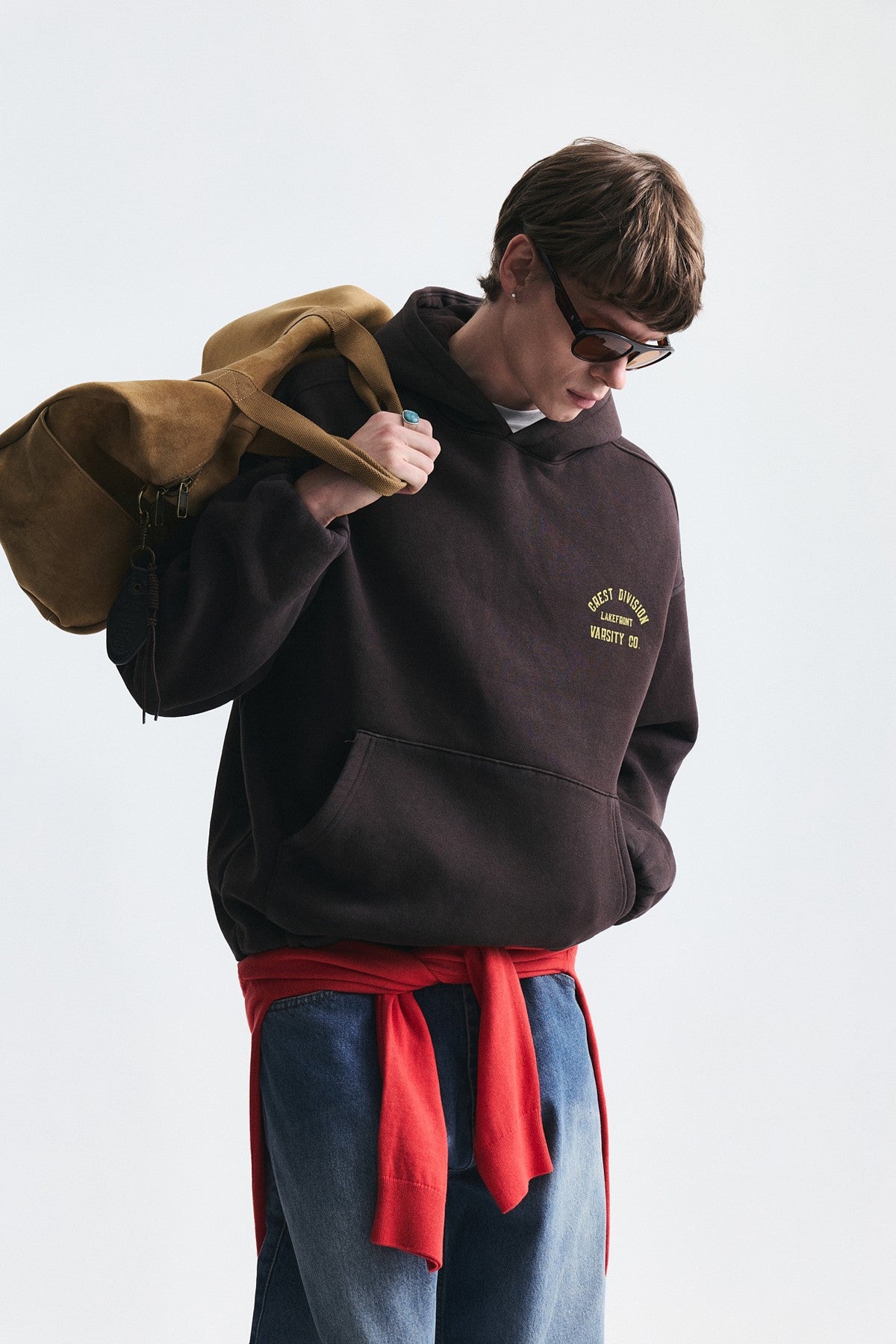 Oversize Baskılı Kapüşonlu Sweatshirt