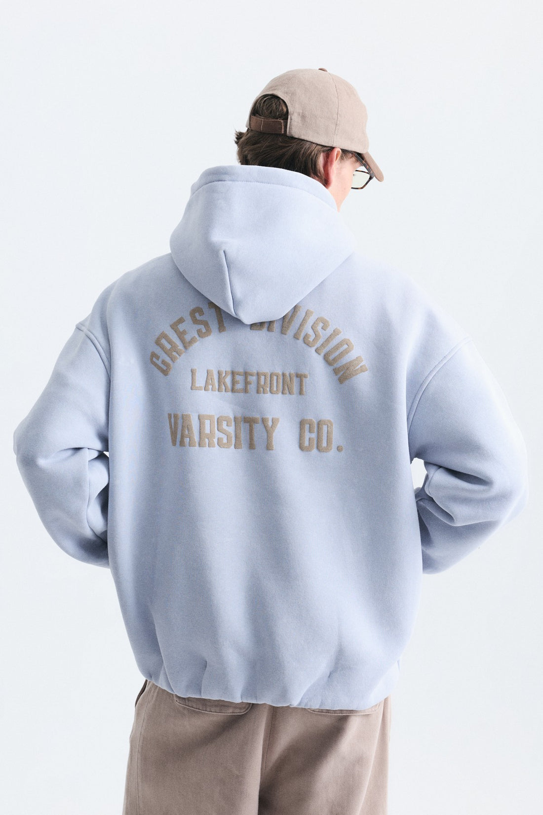Oversize Baskılı Kapüşonlu Sweatshirt
