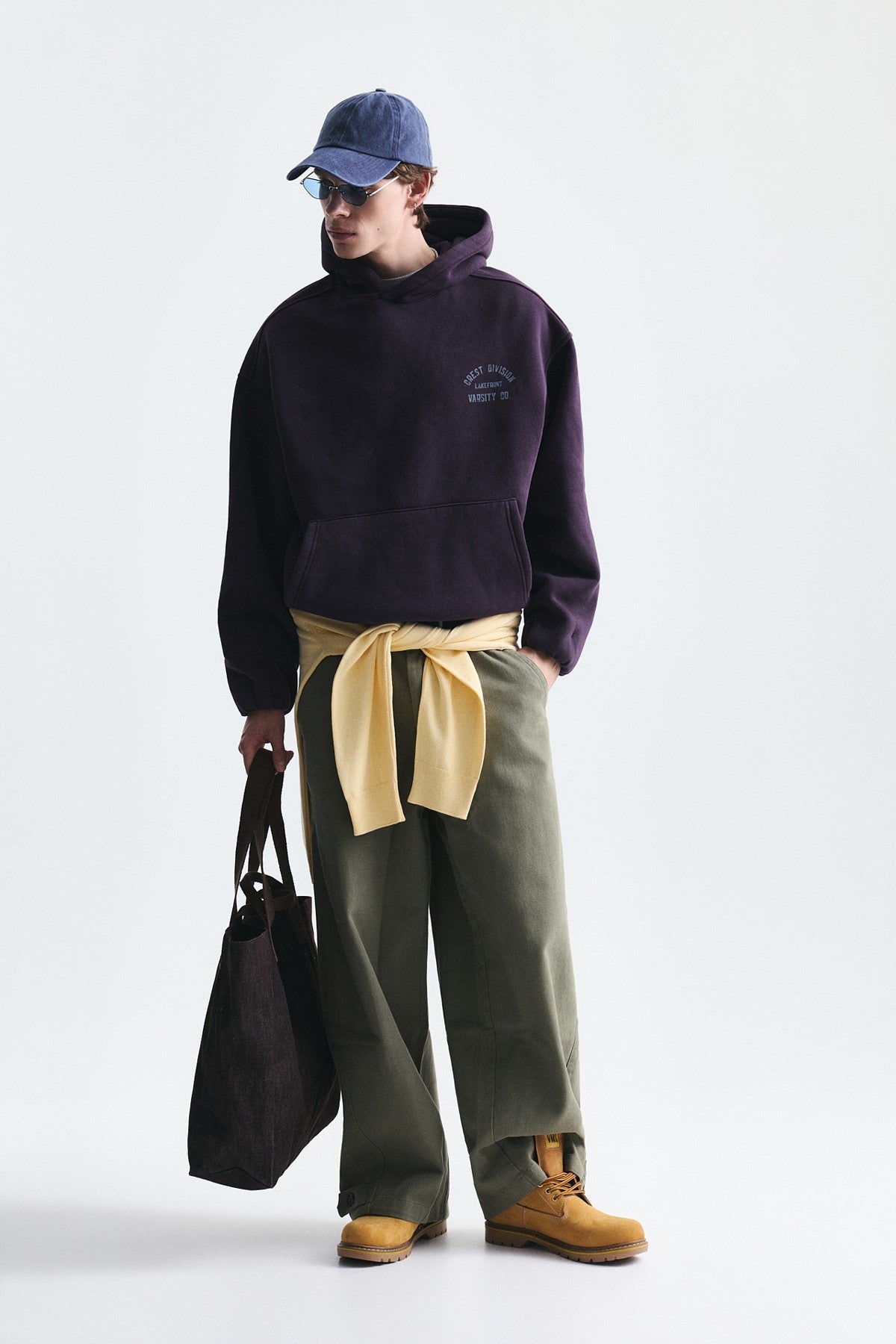 Oversize Baskılı Kapüşonlu Sweatshirt