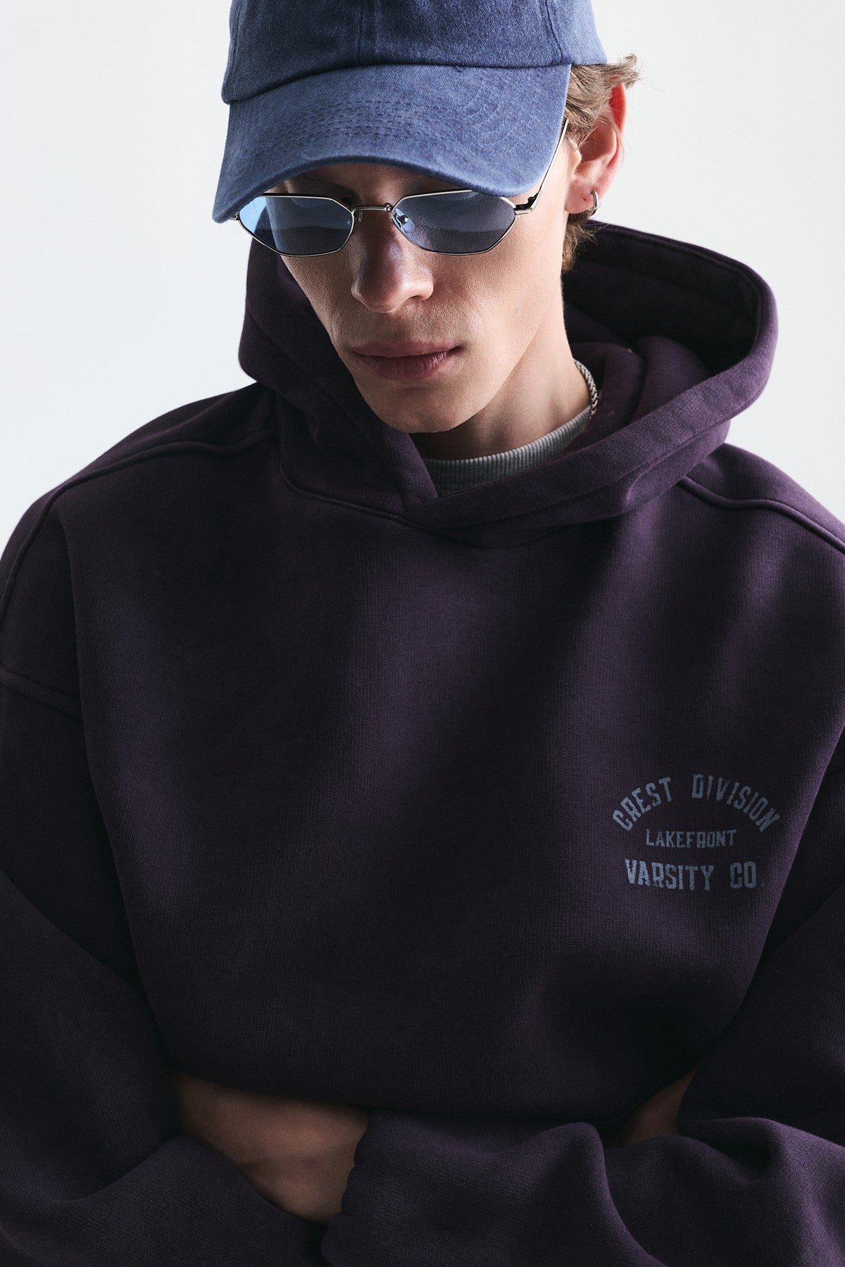 Oversize Baskılı Kapüşonlu Sweatshirt