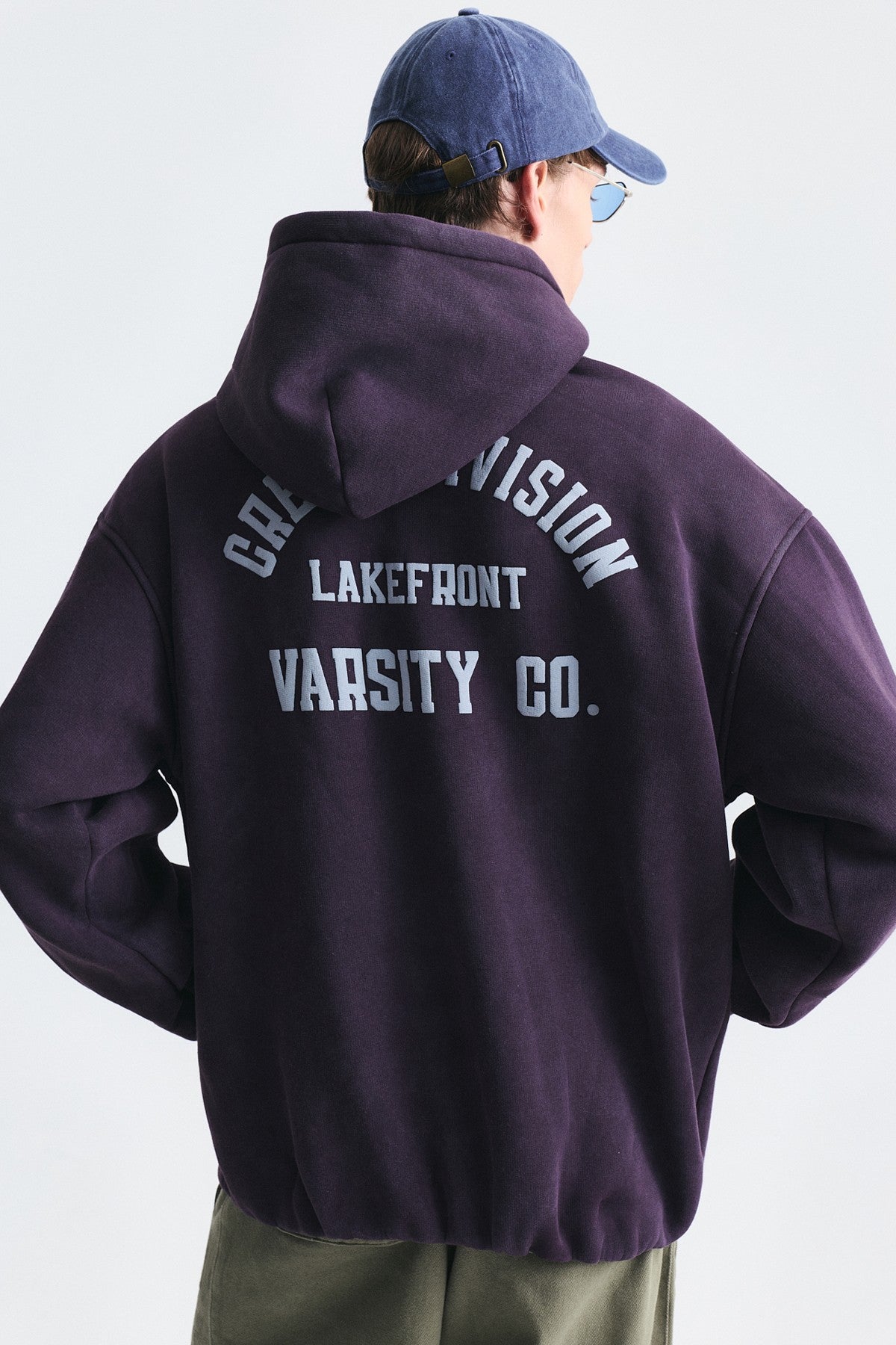 Oversize Baskılı Kapüşonlu Sweatshirt