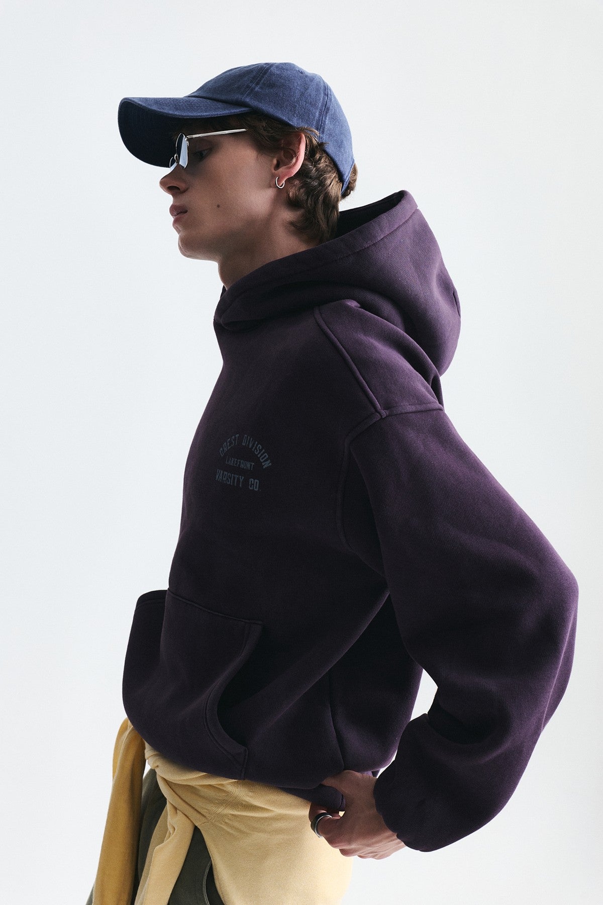 Oversize Baskılı Kapüşonlu Sweatshirt