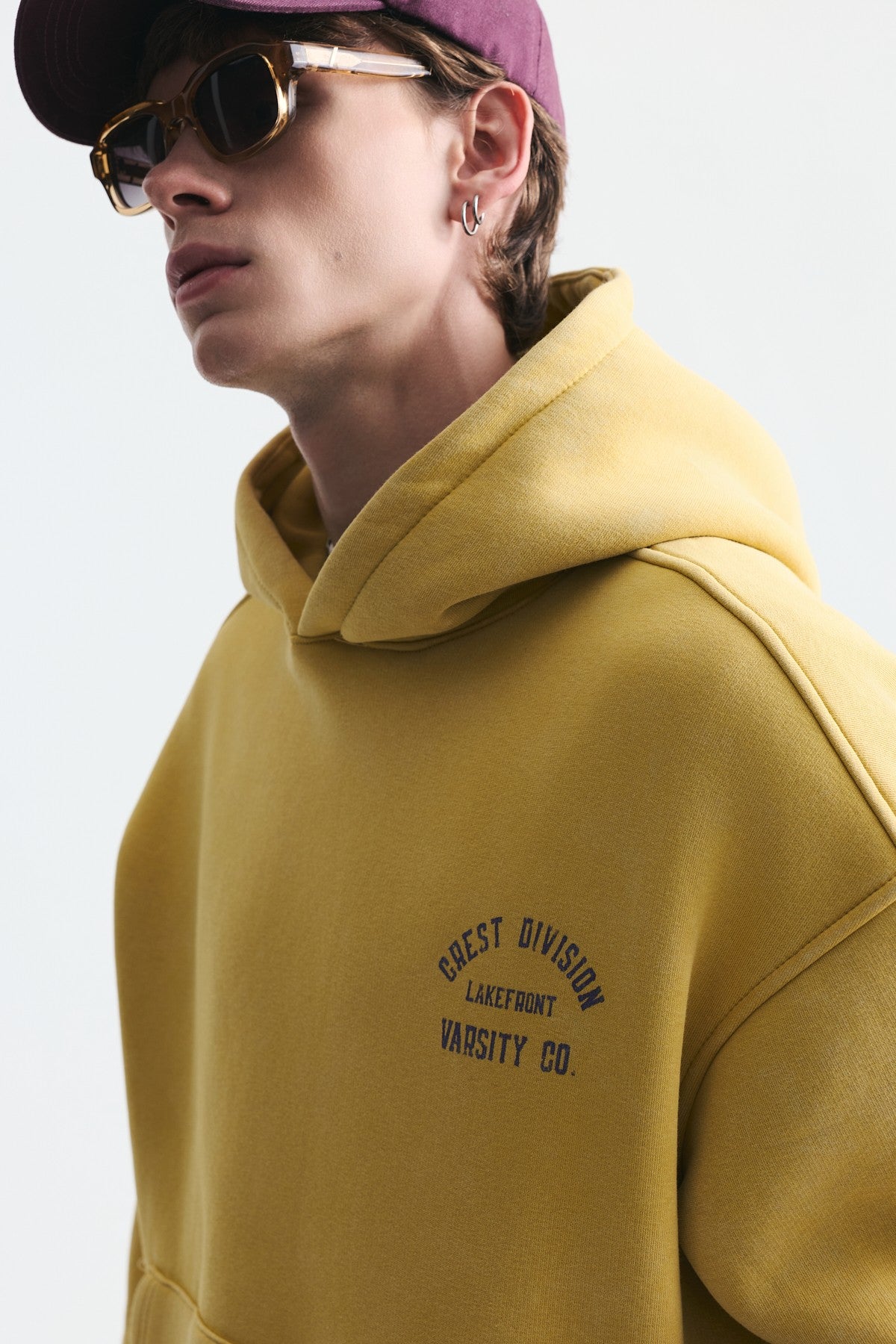 Oversize Baskılı Kapüşonlu Sweatshirt