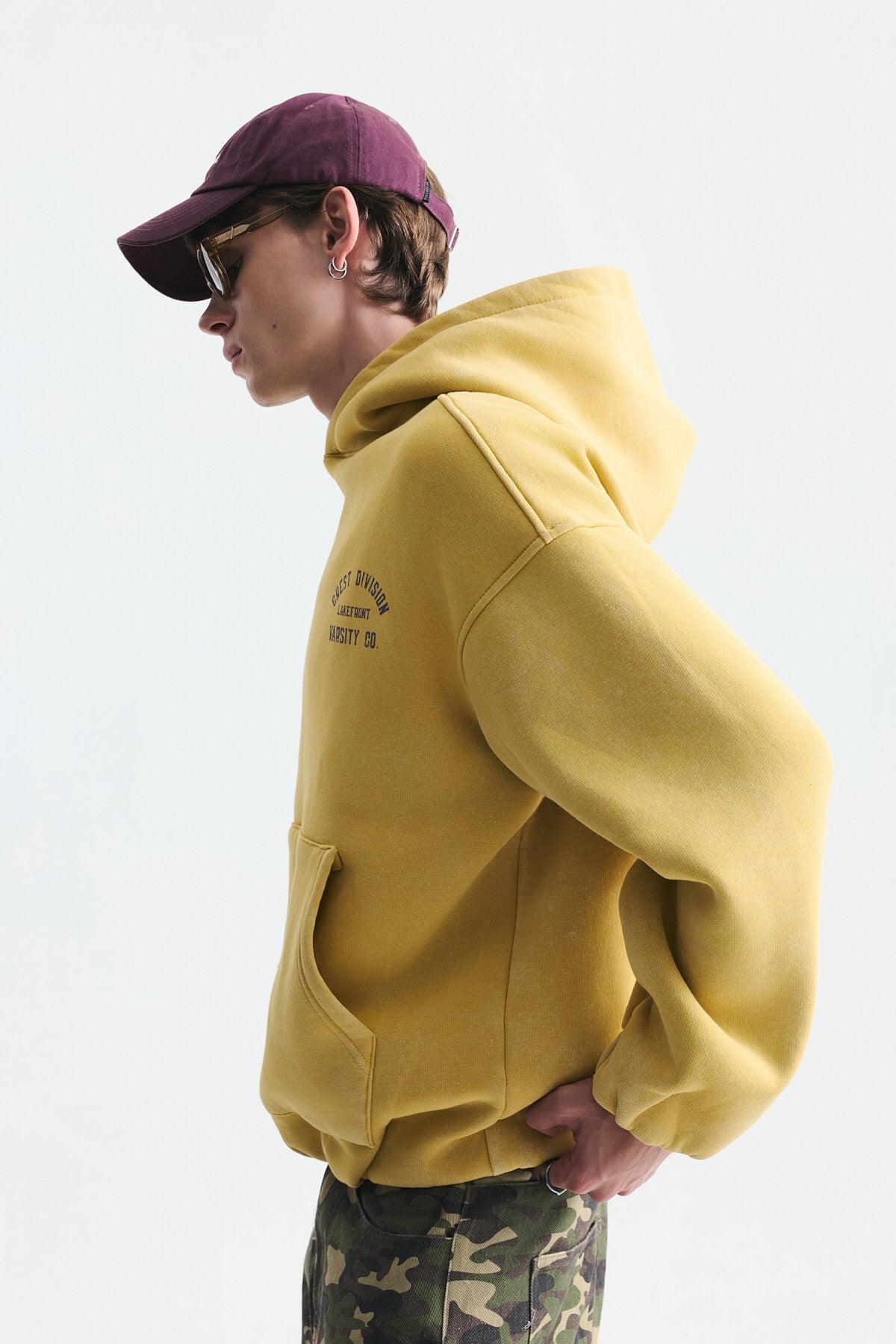 Oversize Baskılı Kapüşonlu Sweatshirt