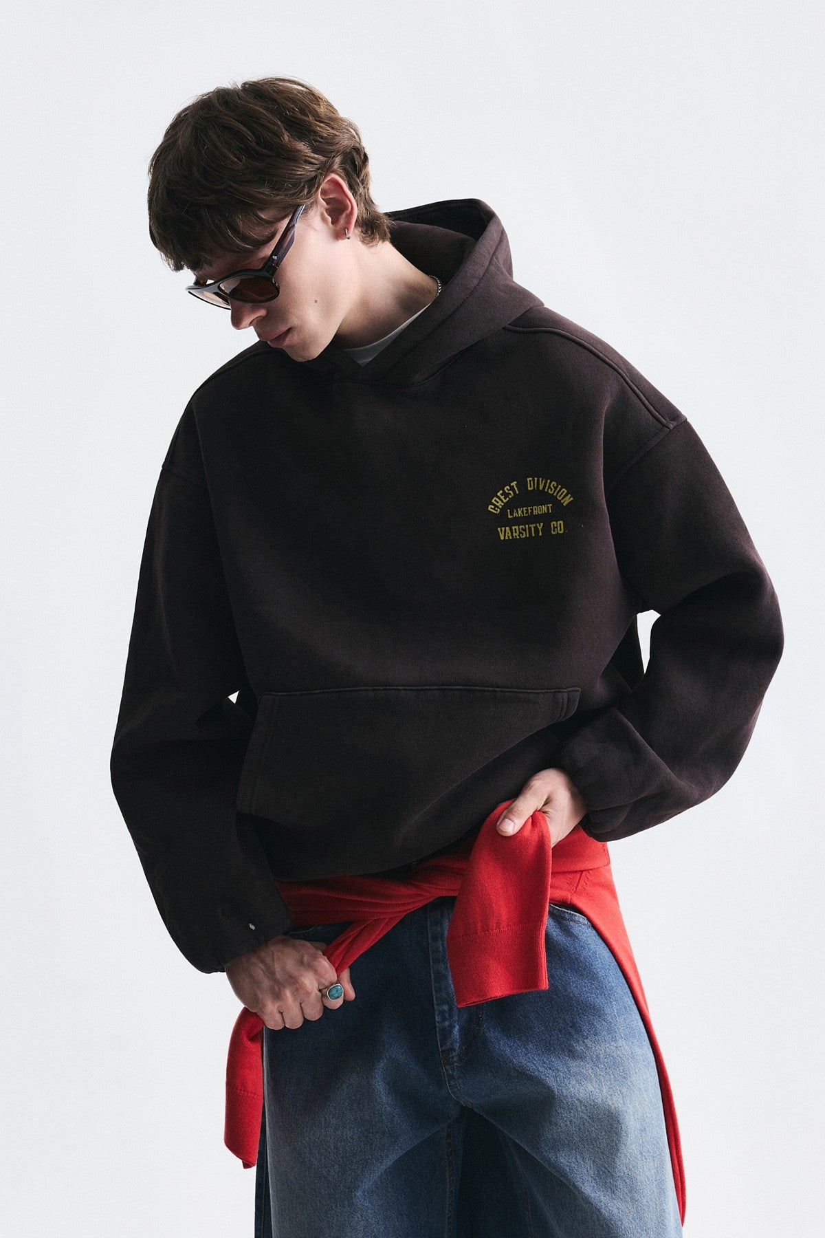 Oversize Baskılı Kapüşonlu Sweatshirt