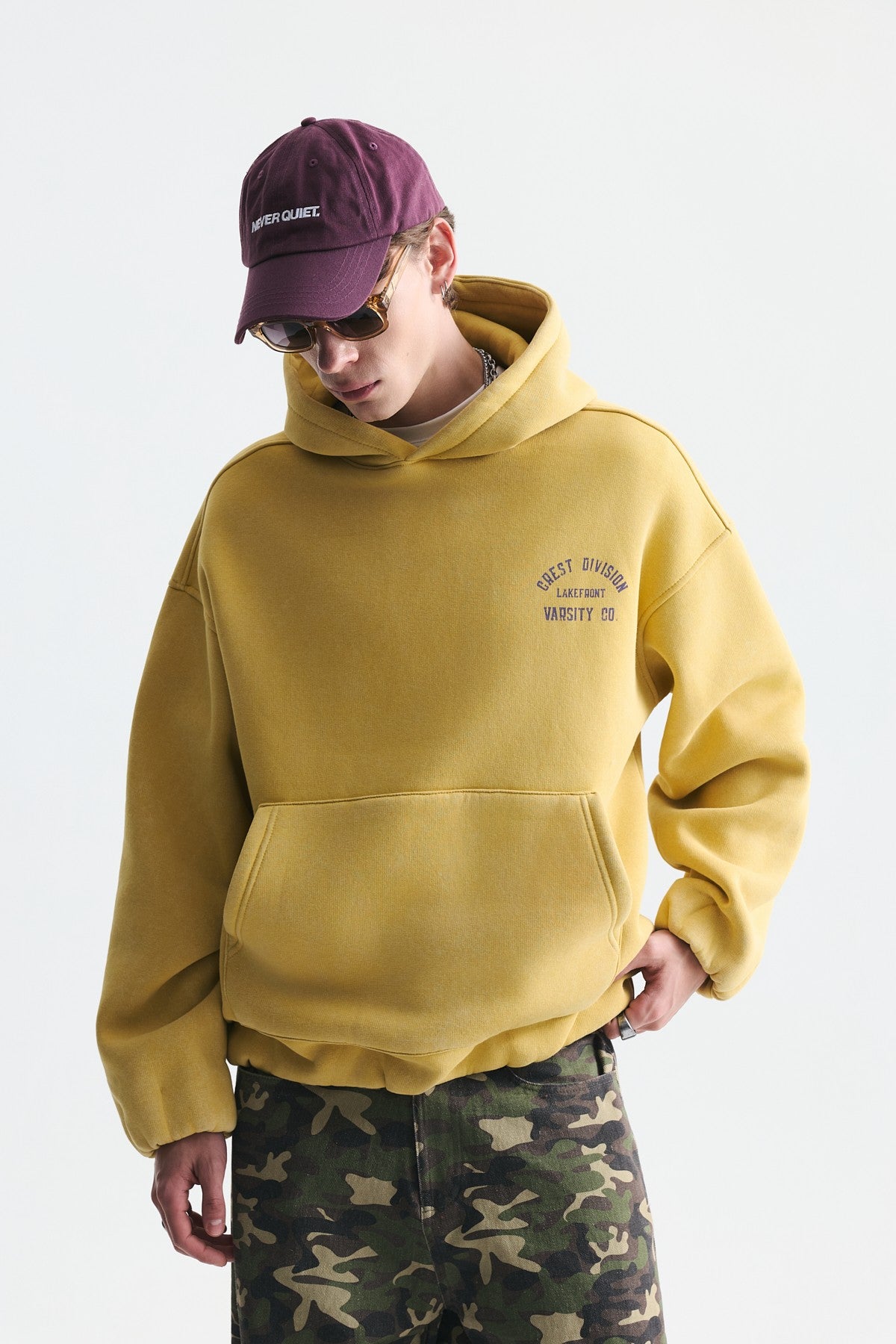 Oversize Baskılı Kapüşonlu Sweatshirt