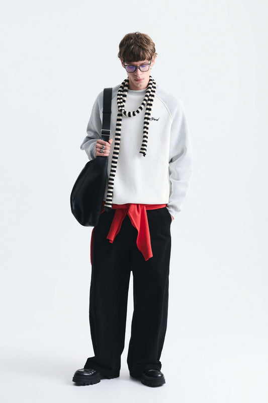 Blok Renkli Bisiklet Yaka Sweatshirt