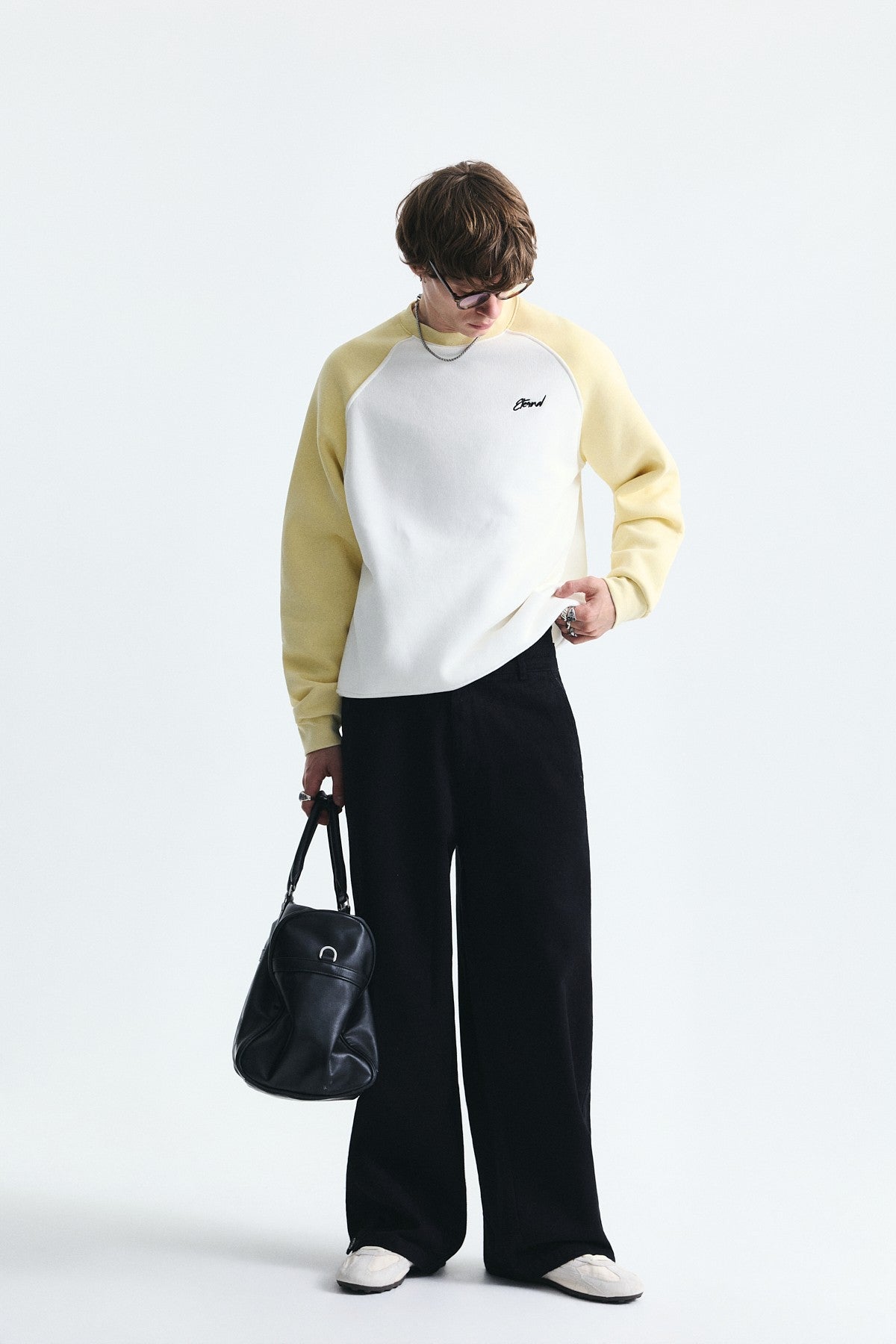 Blok Renkli Bisiklet Yaka Sweatshirt