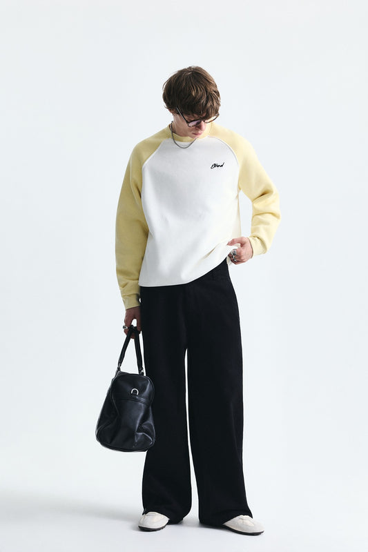 Blok Renkli Bisiklet Yaka Sweatshirt