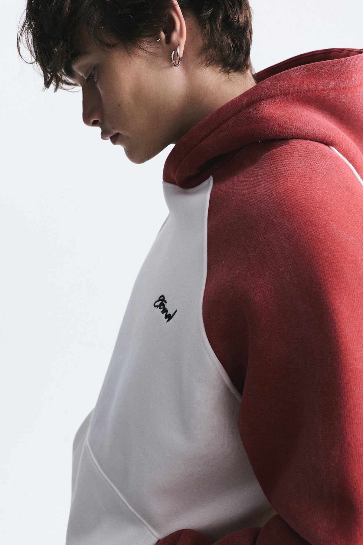 Renk Bloklu Kapüşonlu Sweatshirt