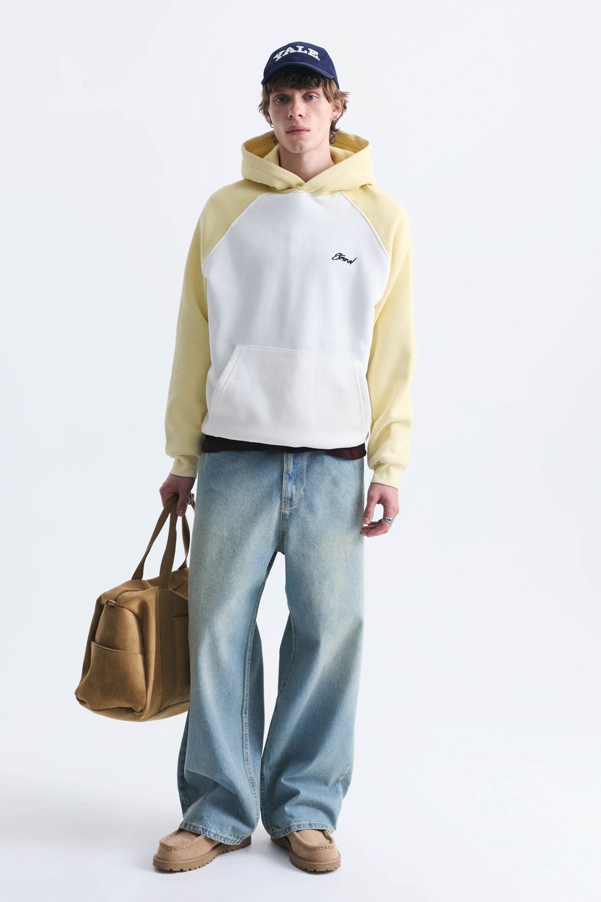 Renk Bloklu Kapüşonlu Sweatshirt