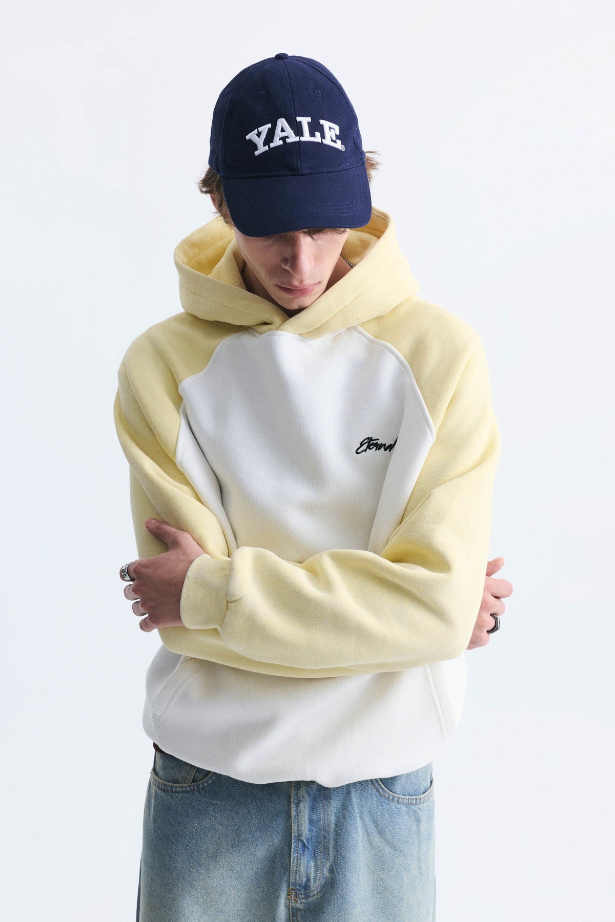 Renk Bloklu Kapüşonlu Sweatshirt