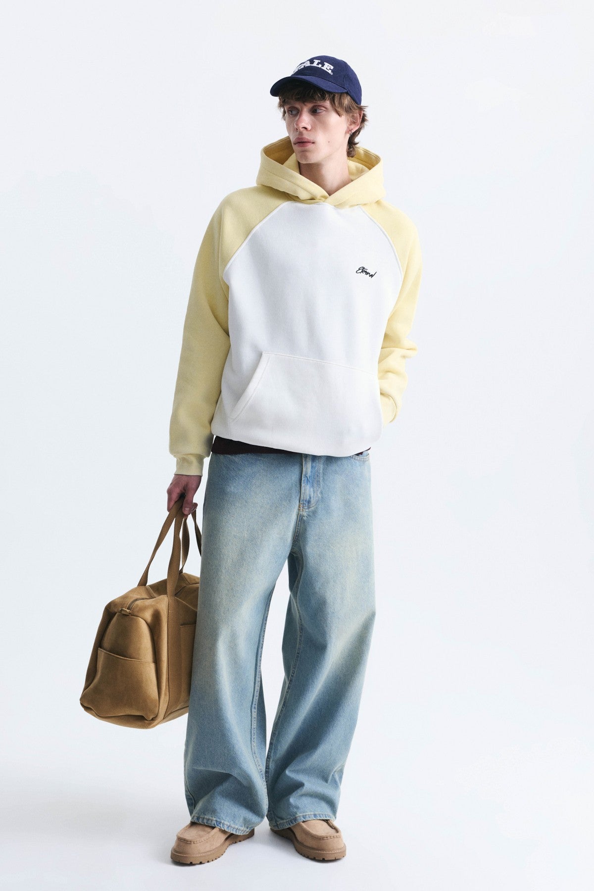 Renk Bloklu Kapüşonlu Sweatshirt