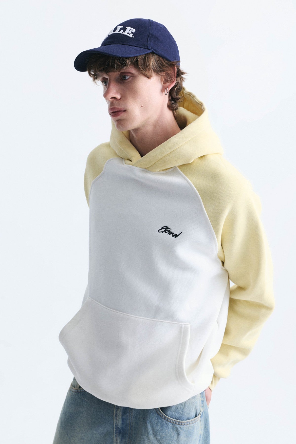 Renk Bloklu Kapüşonlu Sweatshirt
