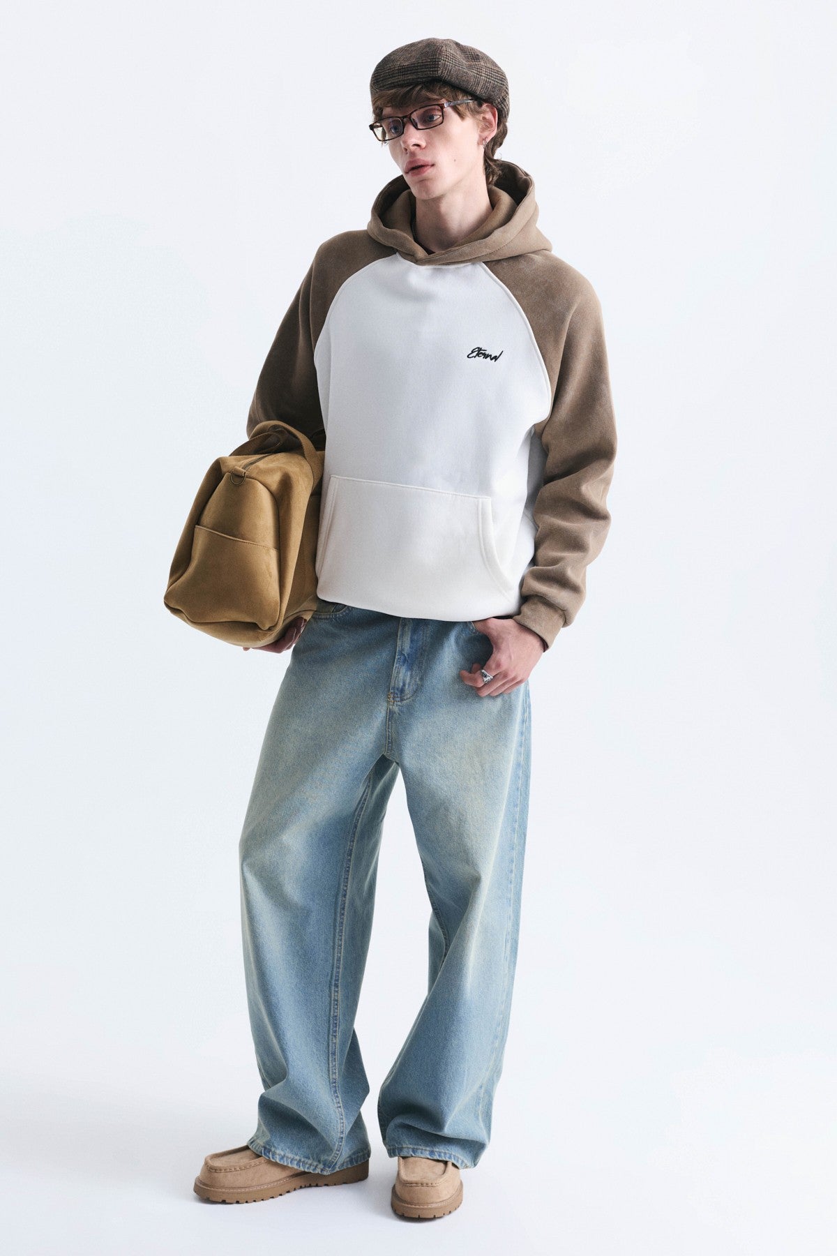 Renk Bloklu Kapüşonlu Sweatshirt