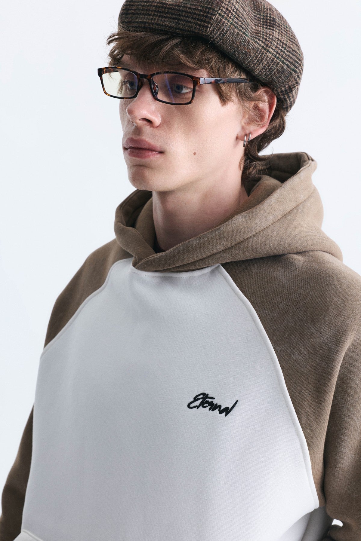 Renk Bloklu Kapüşonlu Sweatshirt