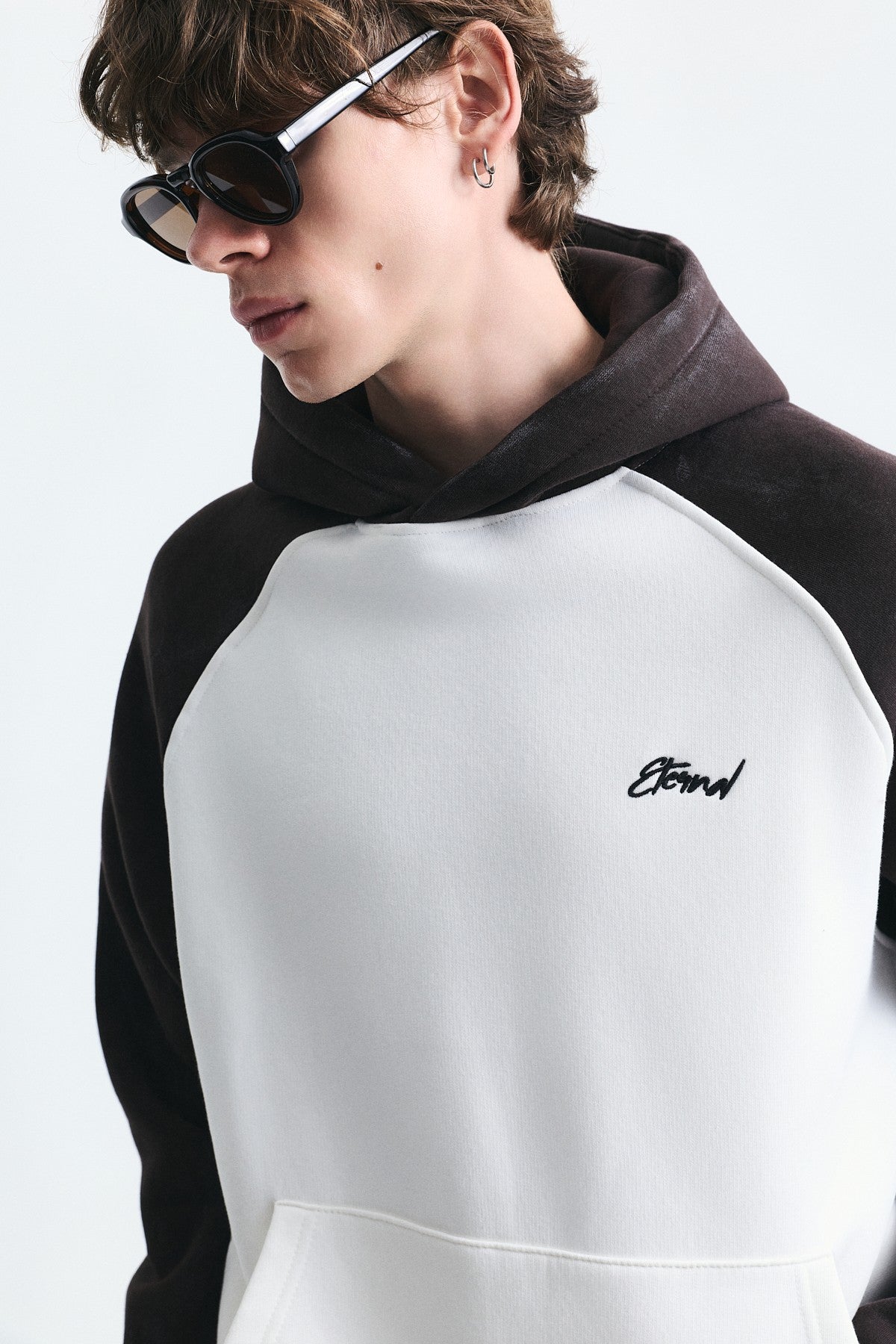 Renk Bloklu Kapüşonlu Sweatshirt