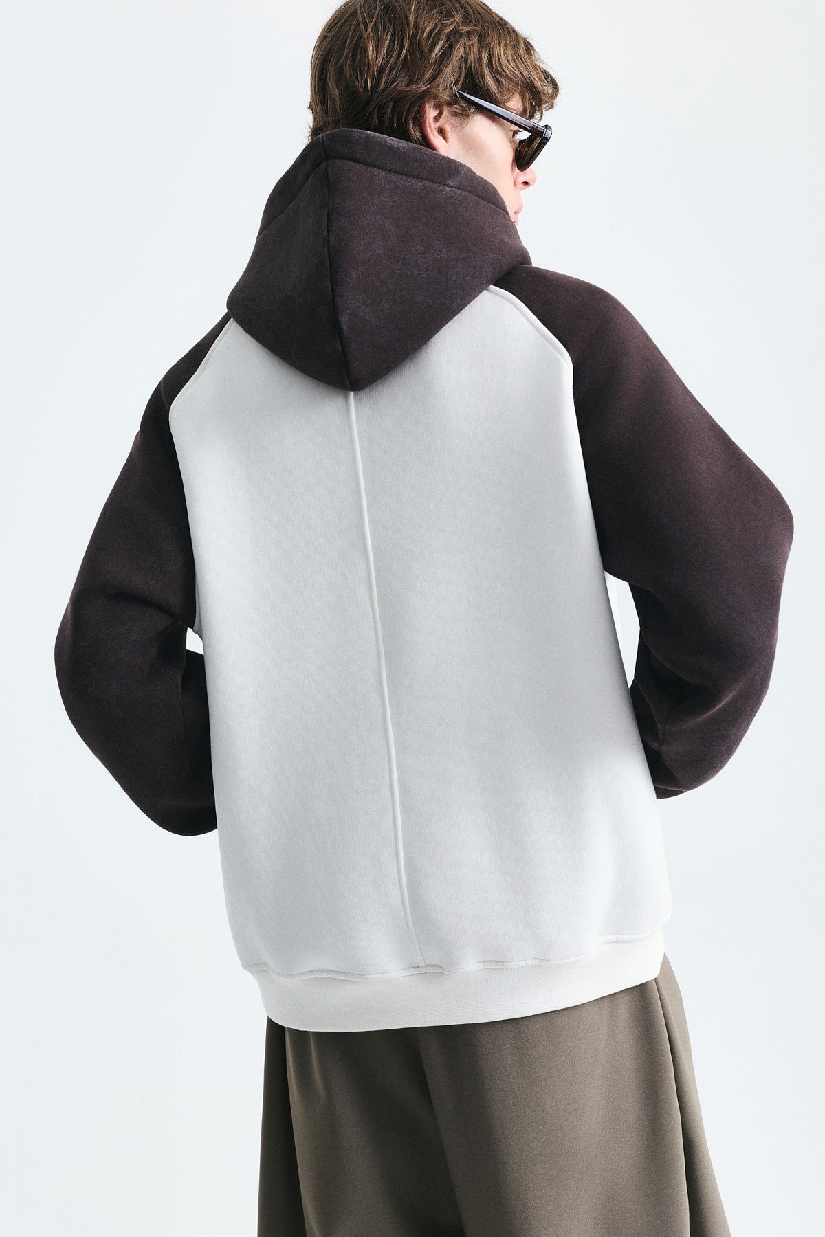 Renk Bloklu Kapüşonlu Sweatshirt