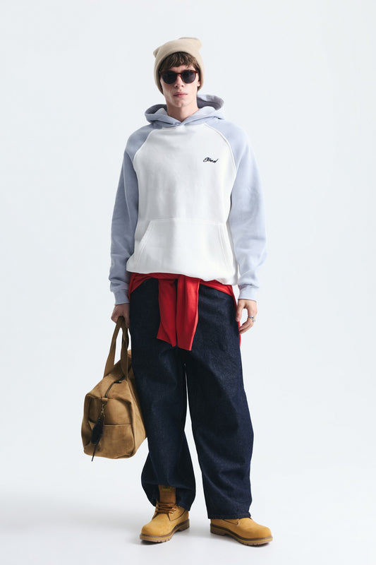 Renk Bloklu Kapüşonlu Sweatshirt