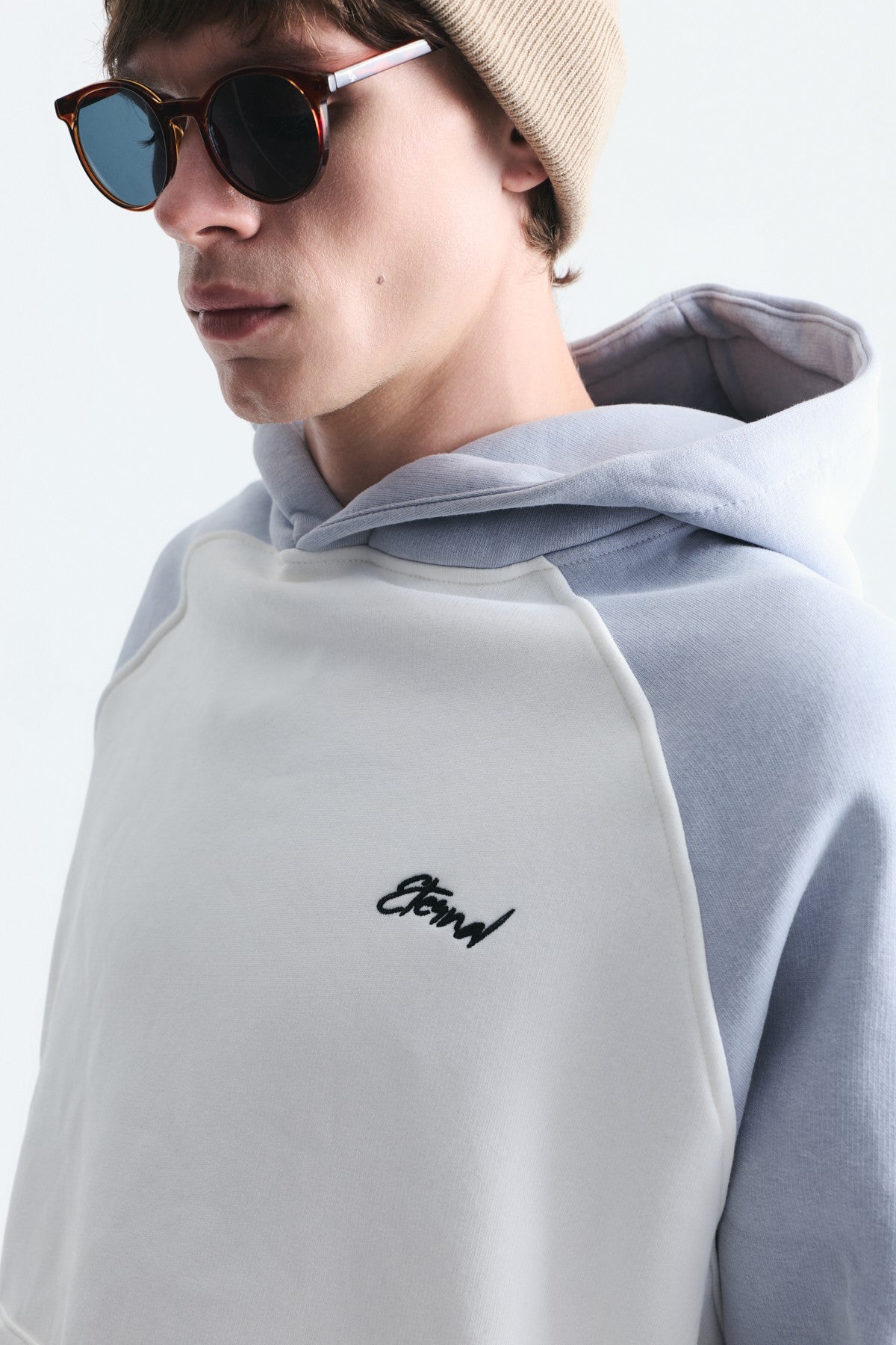 Renk Bloklu Kapüşonlu Sweatshirt