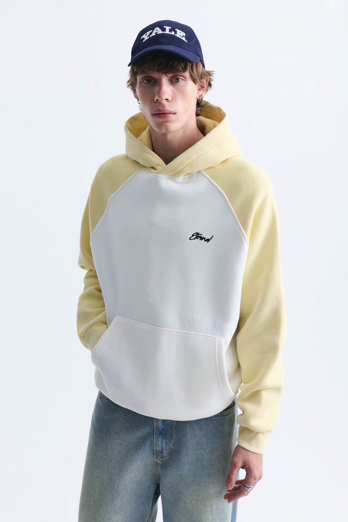 Renk Bloklu Kapüşonlu Sweatshirt