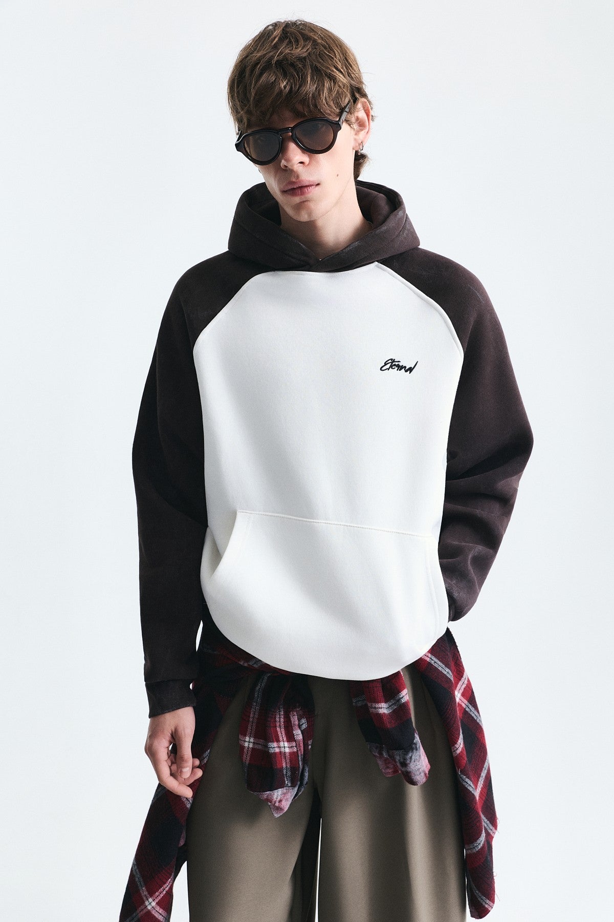 Renk Bloklu Kapüşonlu Sweatshirt