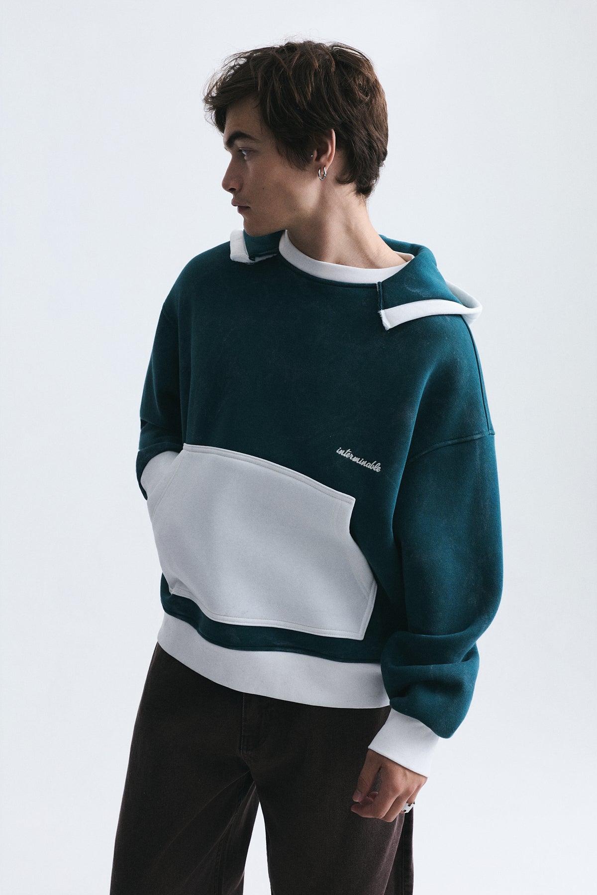 Blok Renkli Oversize Sweatshirt