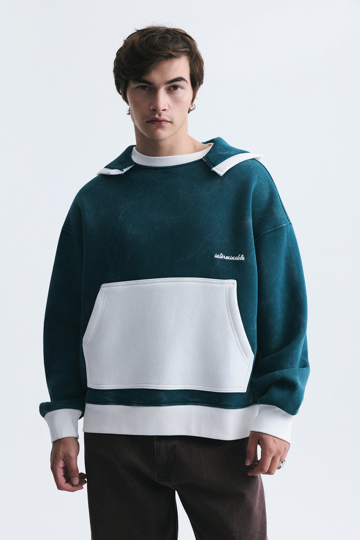 Blok Renkli Oversize Sweatshirt