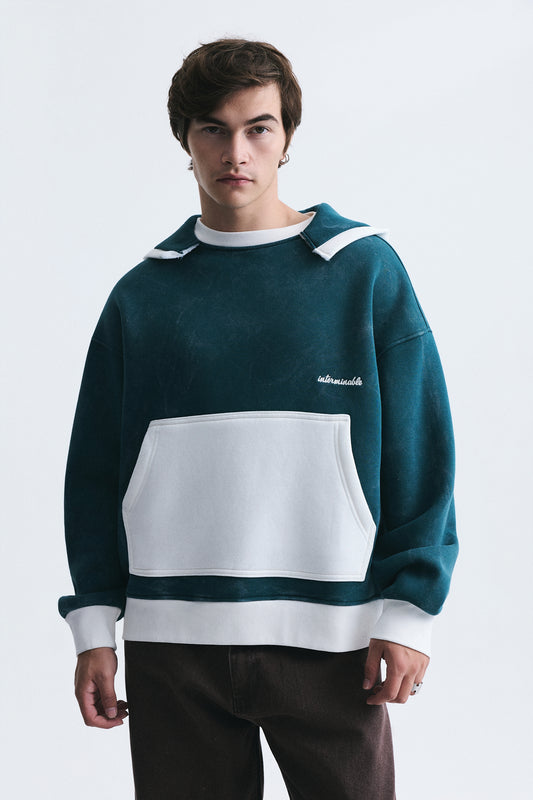 Blok Renkli Oversize Sweatshirt