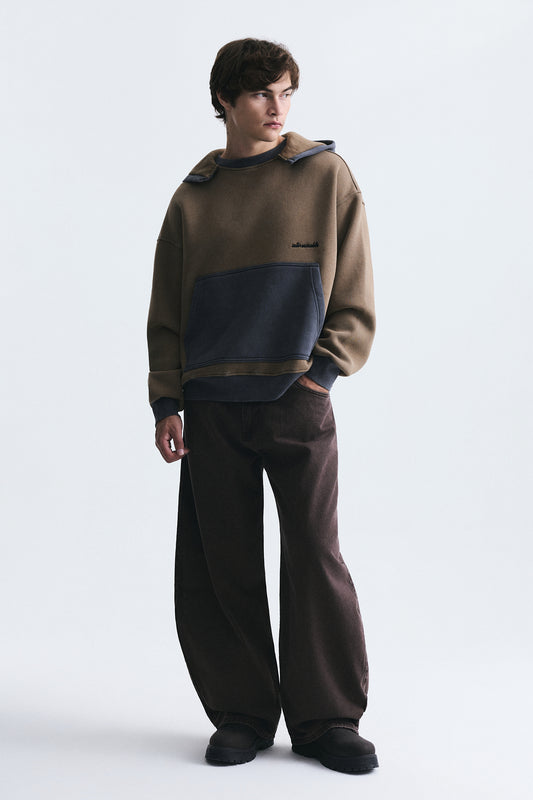Blok Renkli Oversize Sweatshirt