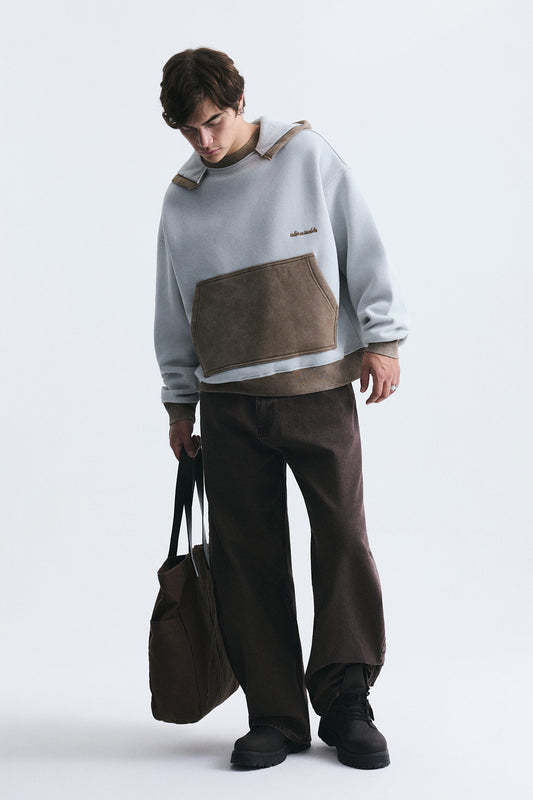 Blok Renkli Oversize Sweatshirt